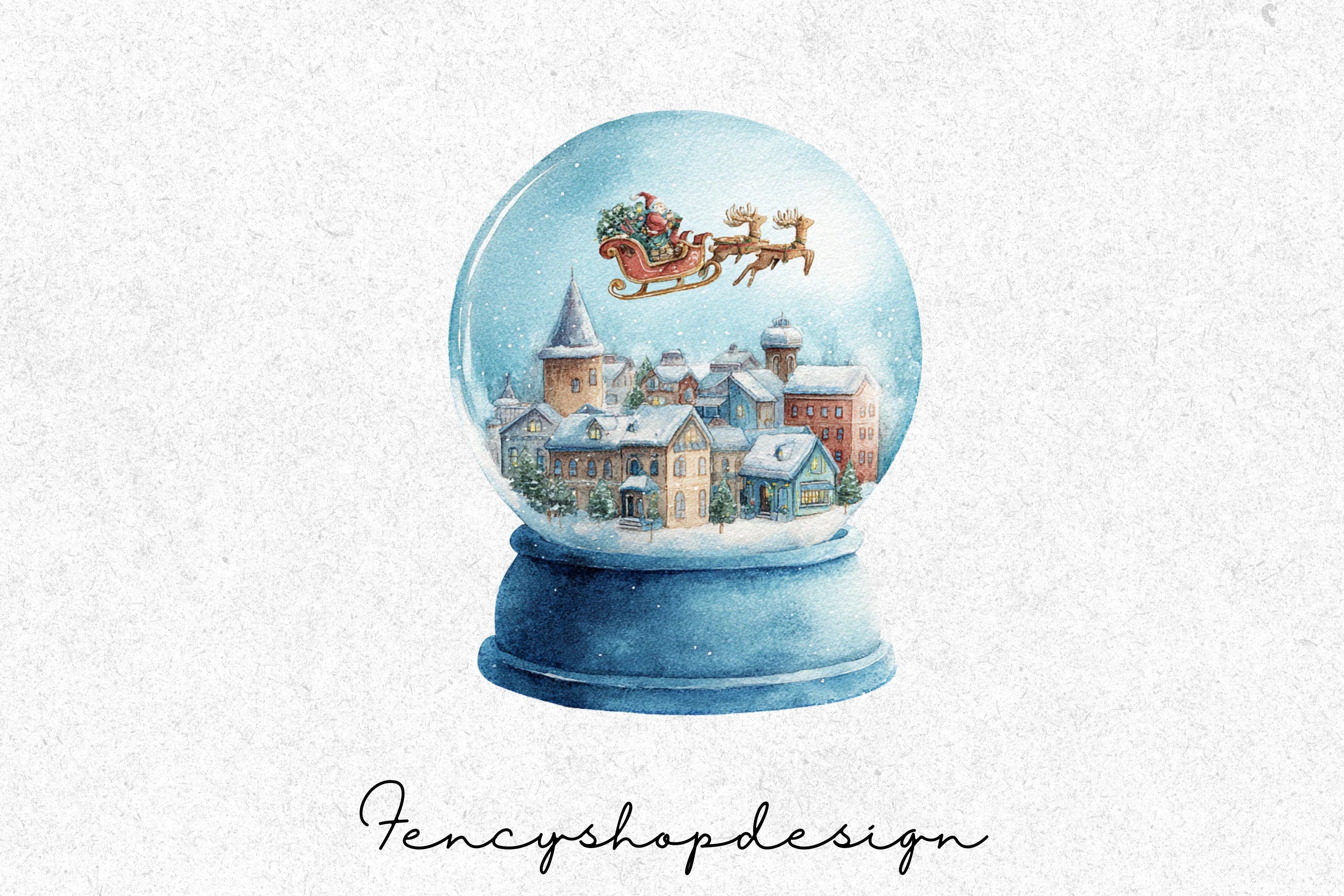 Winter Wonderland Snow Globe Clipart Bundle - Image 4