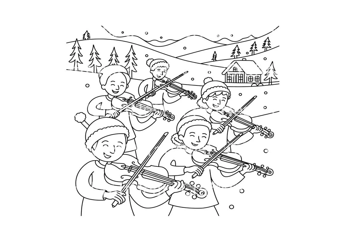 Winter Wonderland Violinists Coloring Books - Image 2