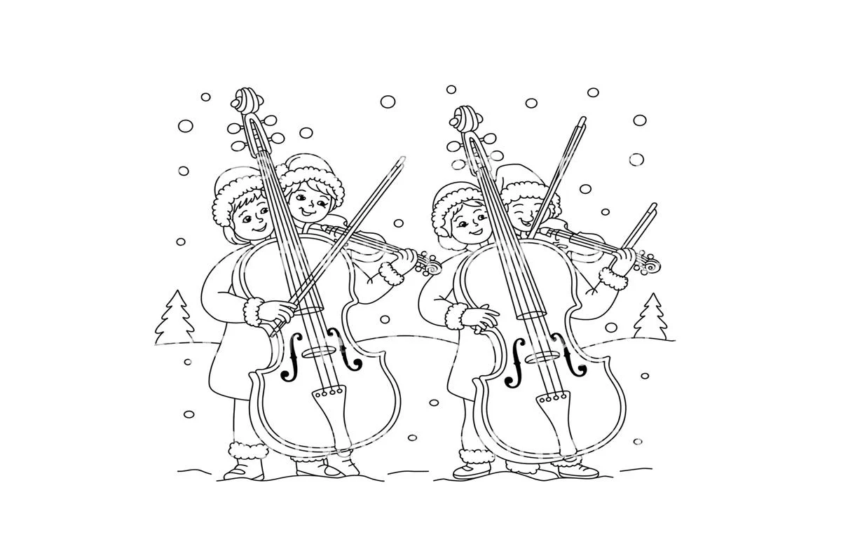 Winter Wonderland Violinists Coloring Books - Image 4