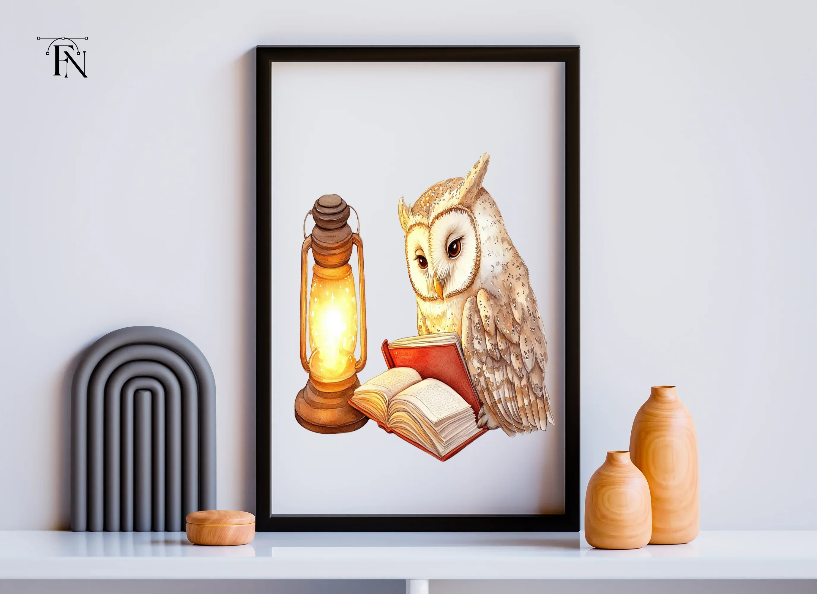 Wise Owls Reading Clipart Bundle - Image 4