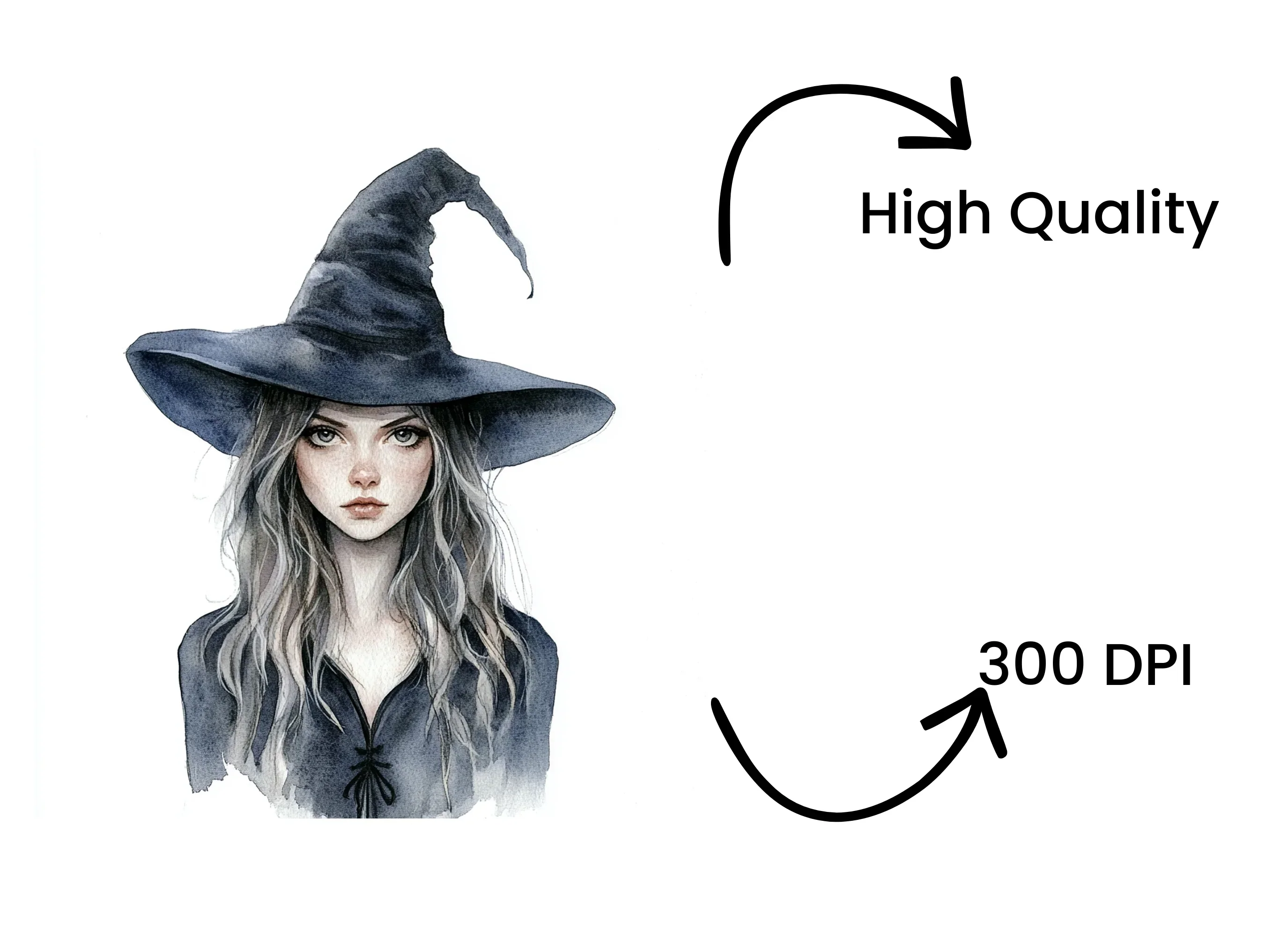 Witch Portrait Clipart Bundle - Image 4