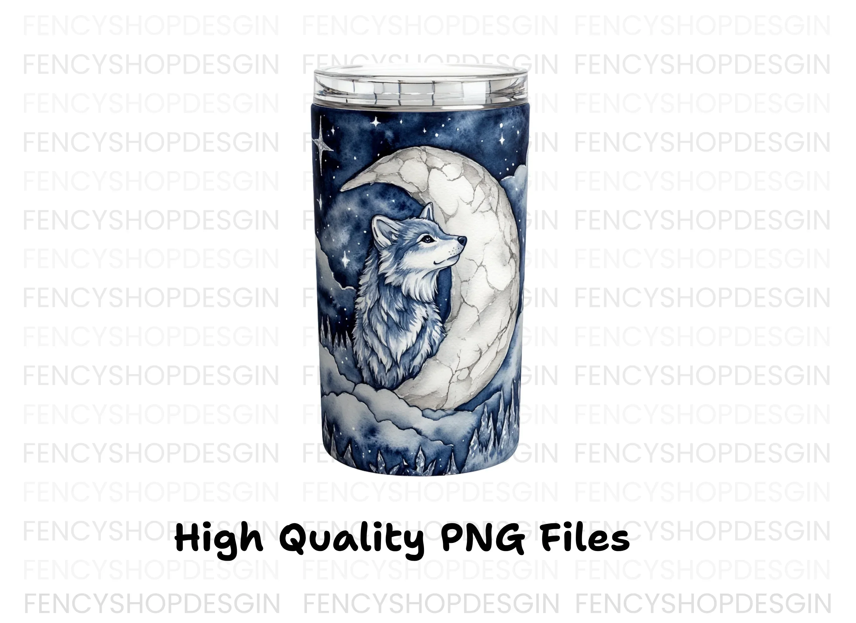 Wolf and Moon Tumbler Clipart Bundle - Image 4