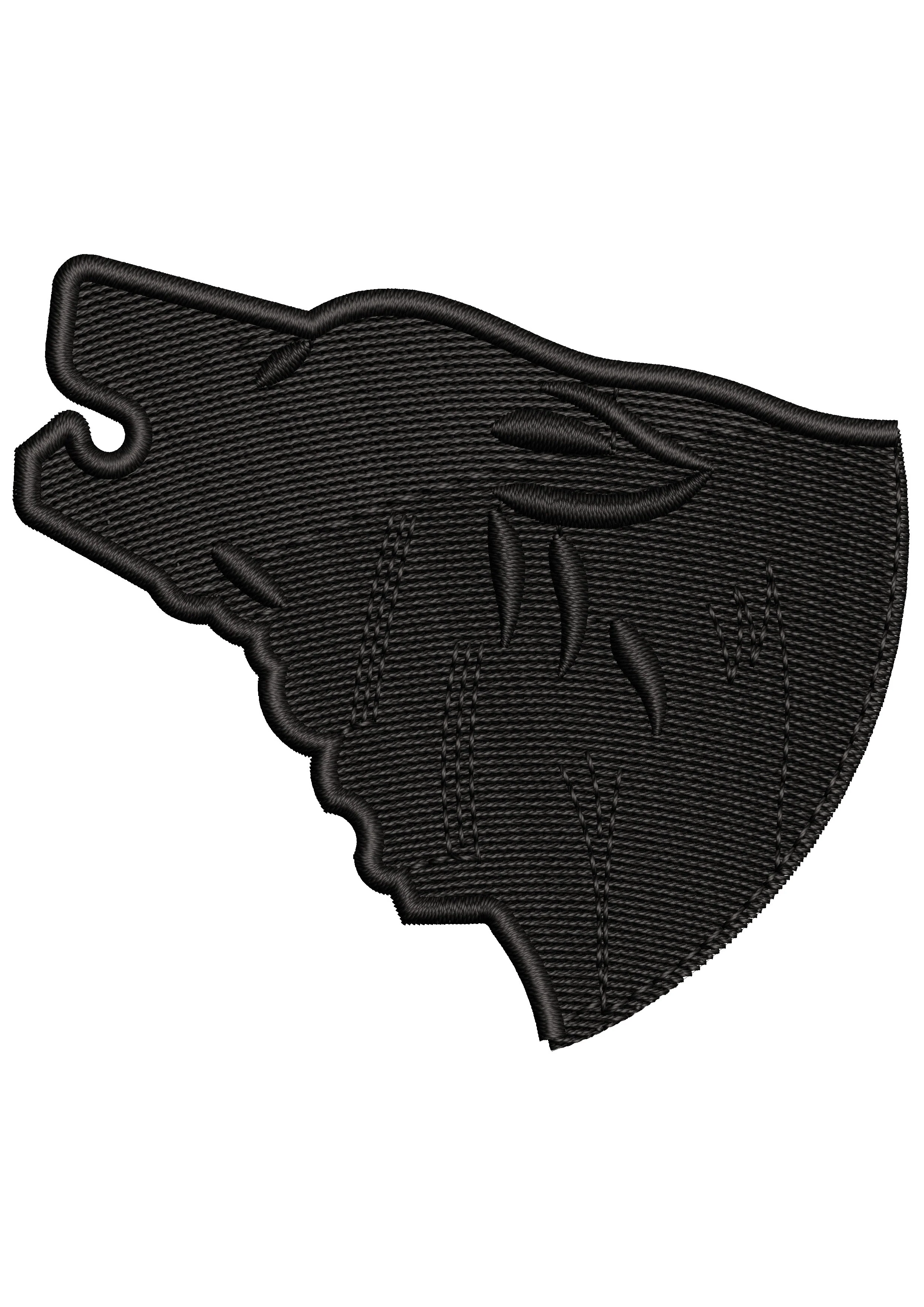 Wolf Head Embroidery Design