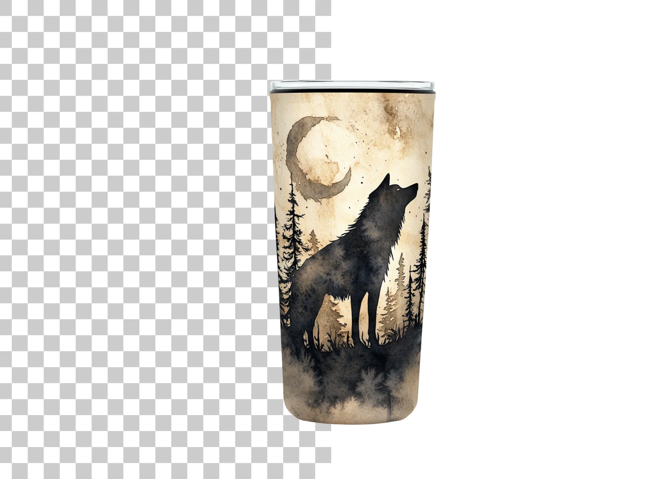 Wolf Howling at Moon Clipart Bundle - Image 2