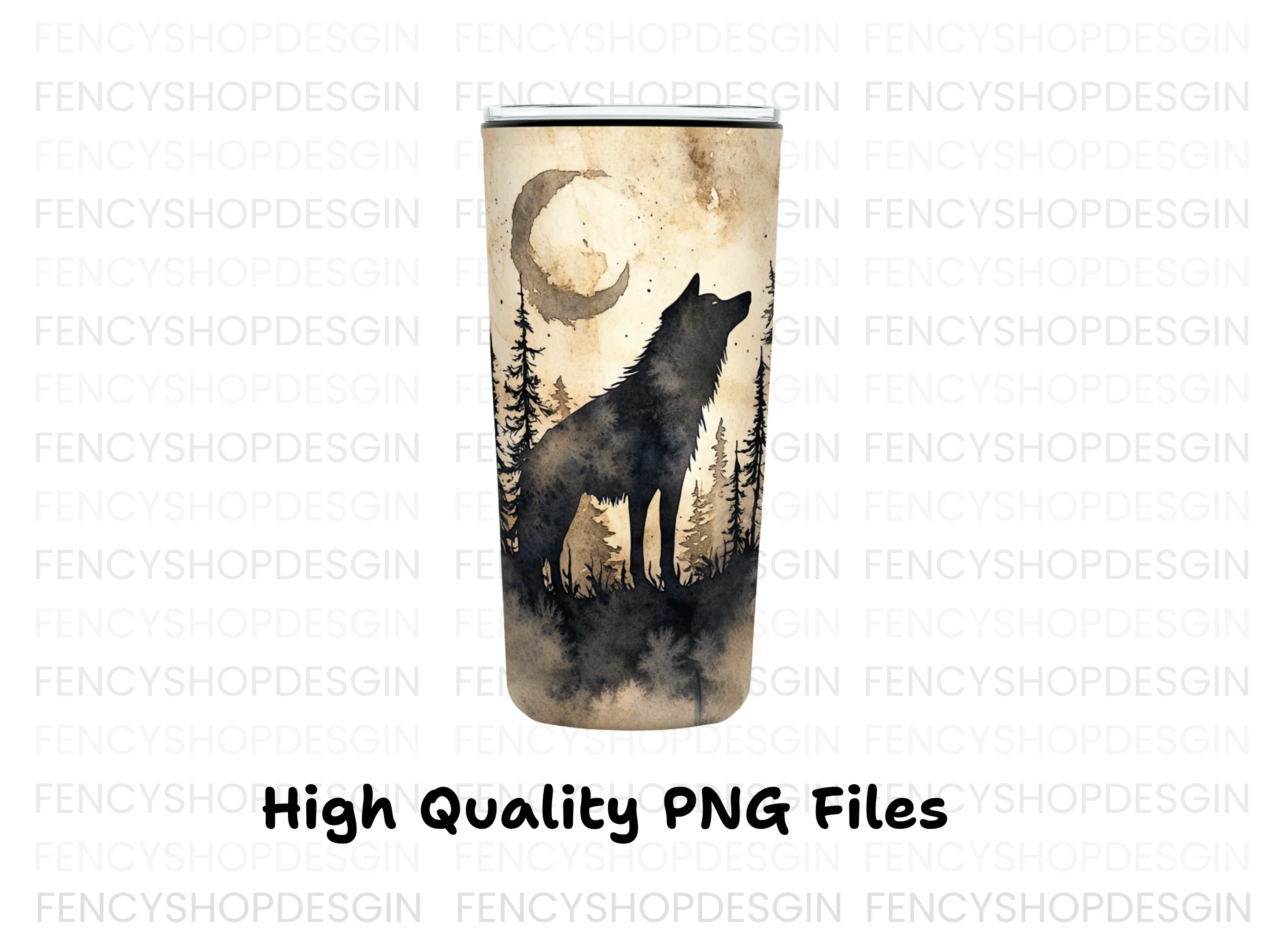 Wolf Howling at Moon Clipart Bundle - Image 4