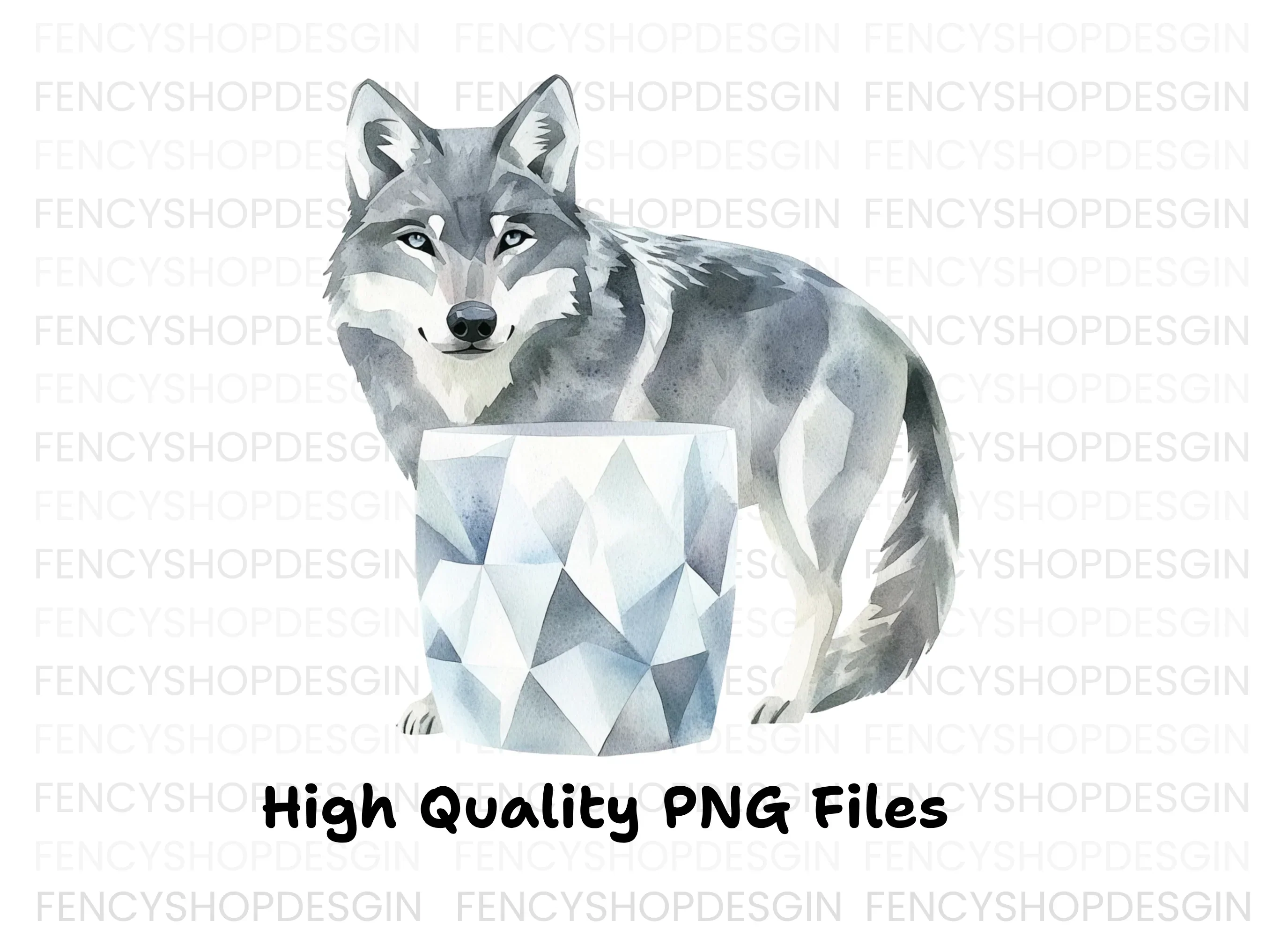 Wolf Ice Clipart Bundle - Image 3