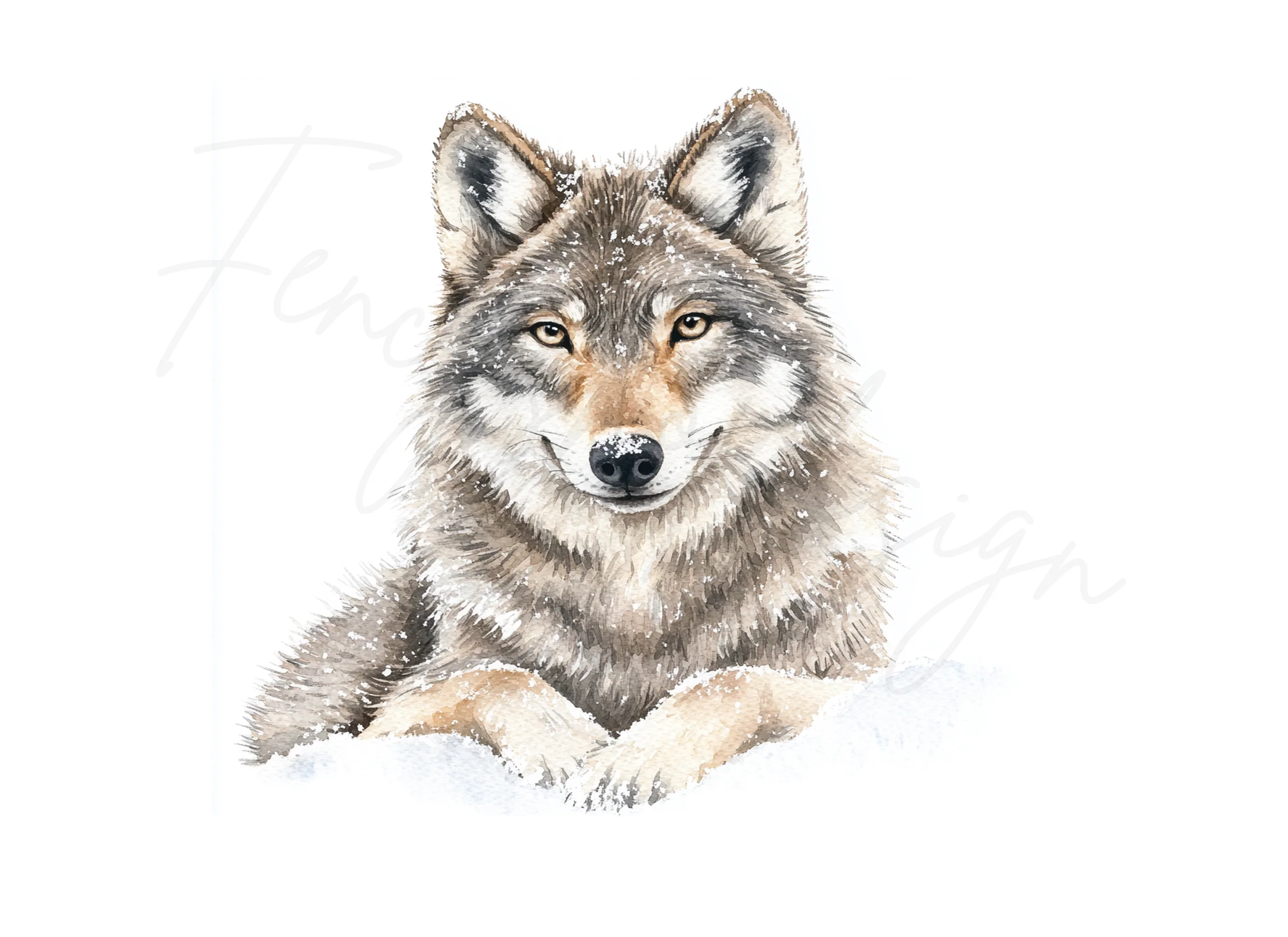 Wolf in Snow Clipart Bundle - Image 2