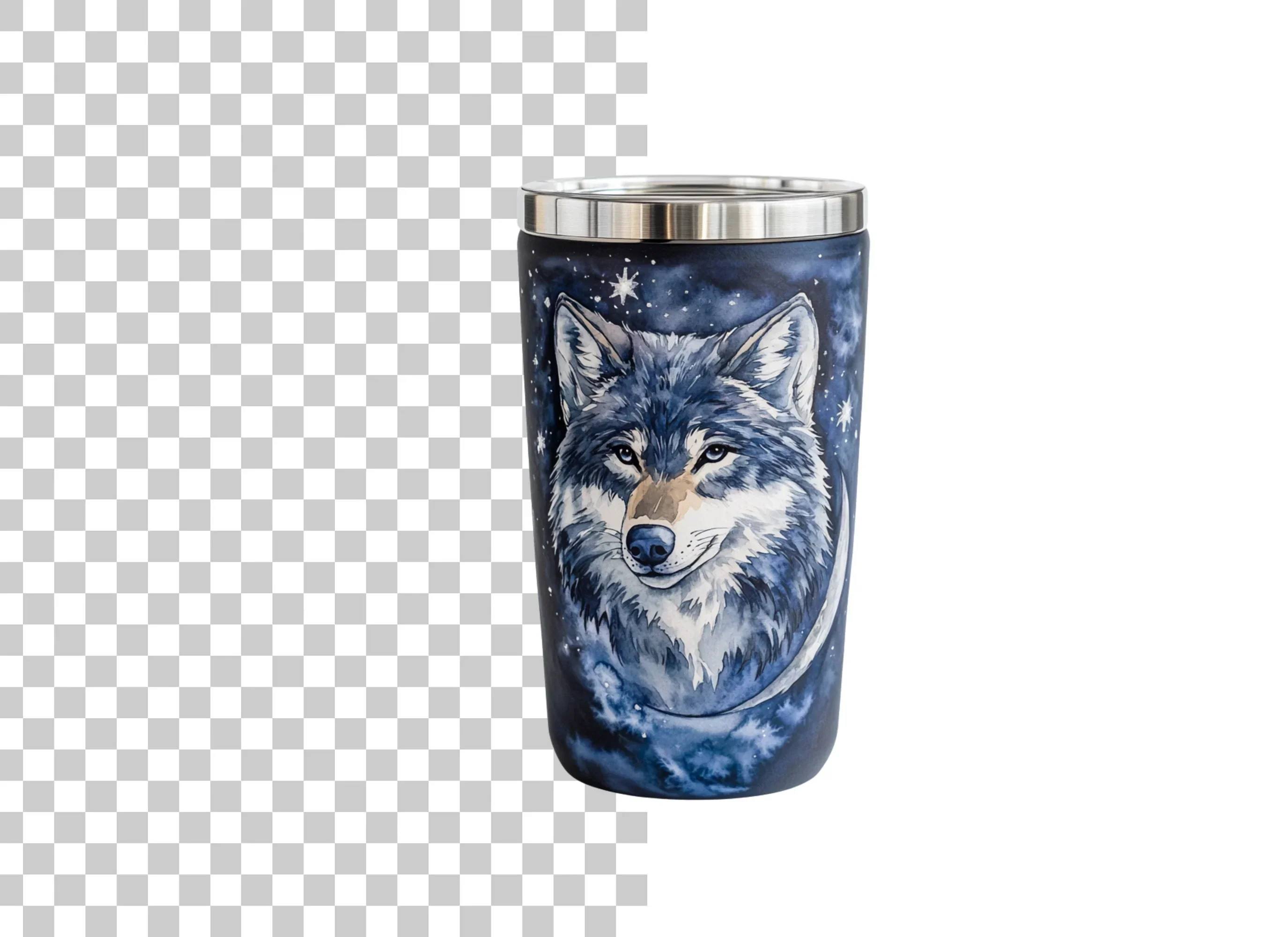 Wolf Tumbler Celestial Night Clipart Bundle - Image 2