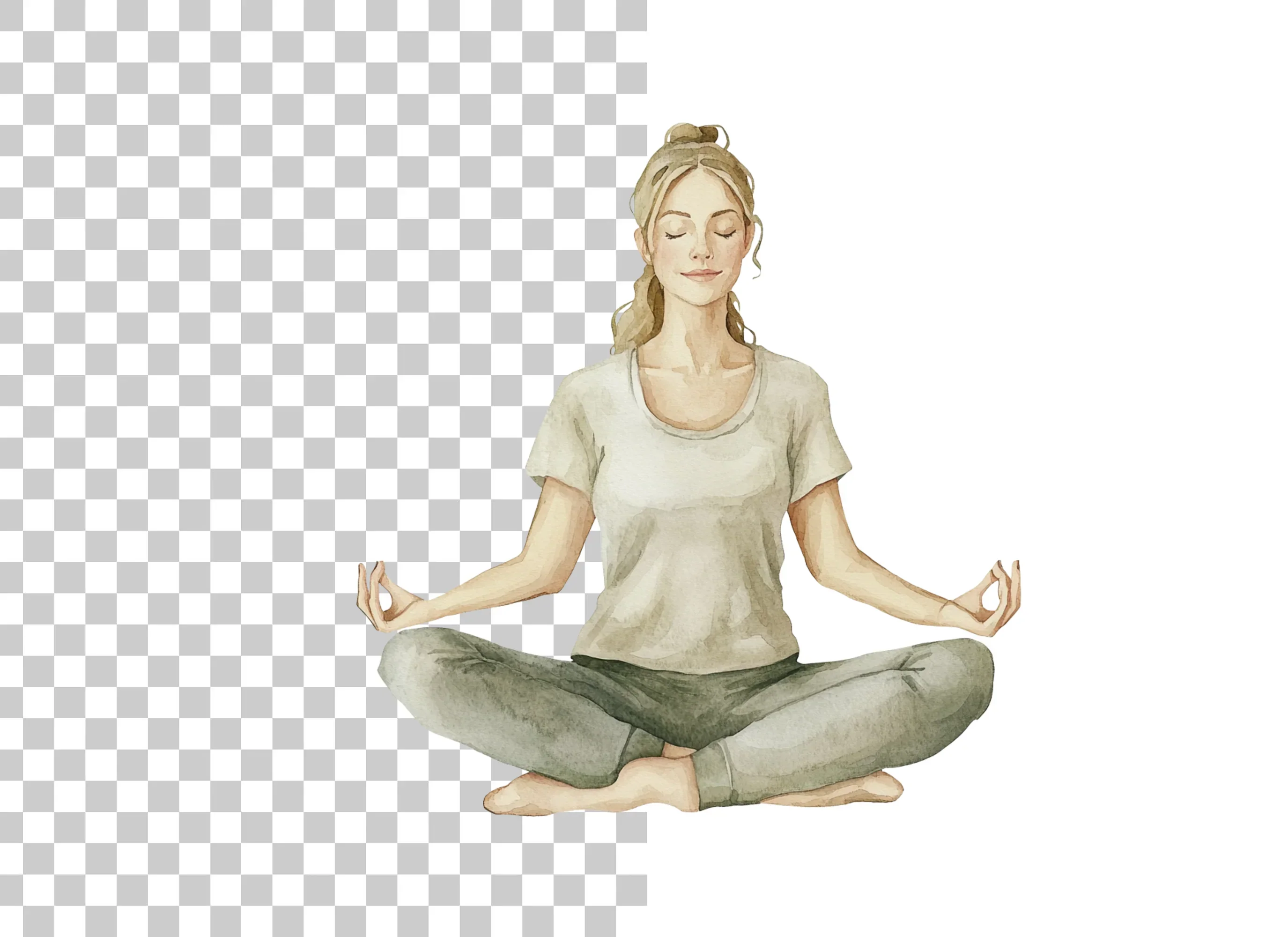Woman Meditating Clipart Bundle - Image 2