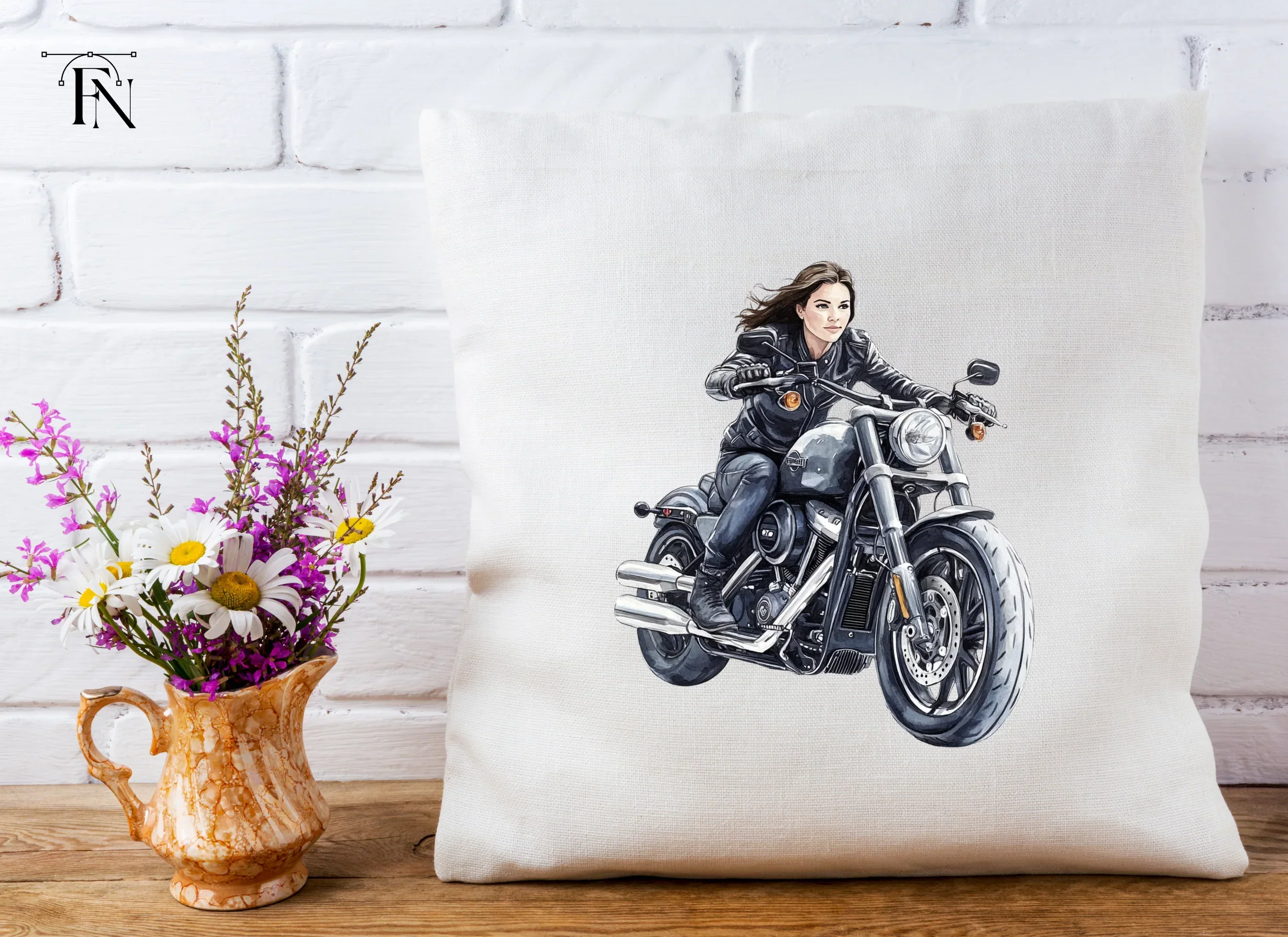 Woman Riding Motorcycle Clipart Bundle - Image 5