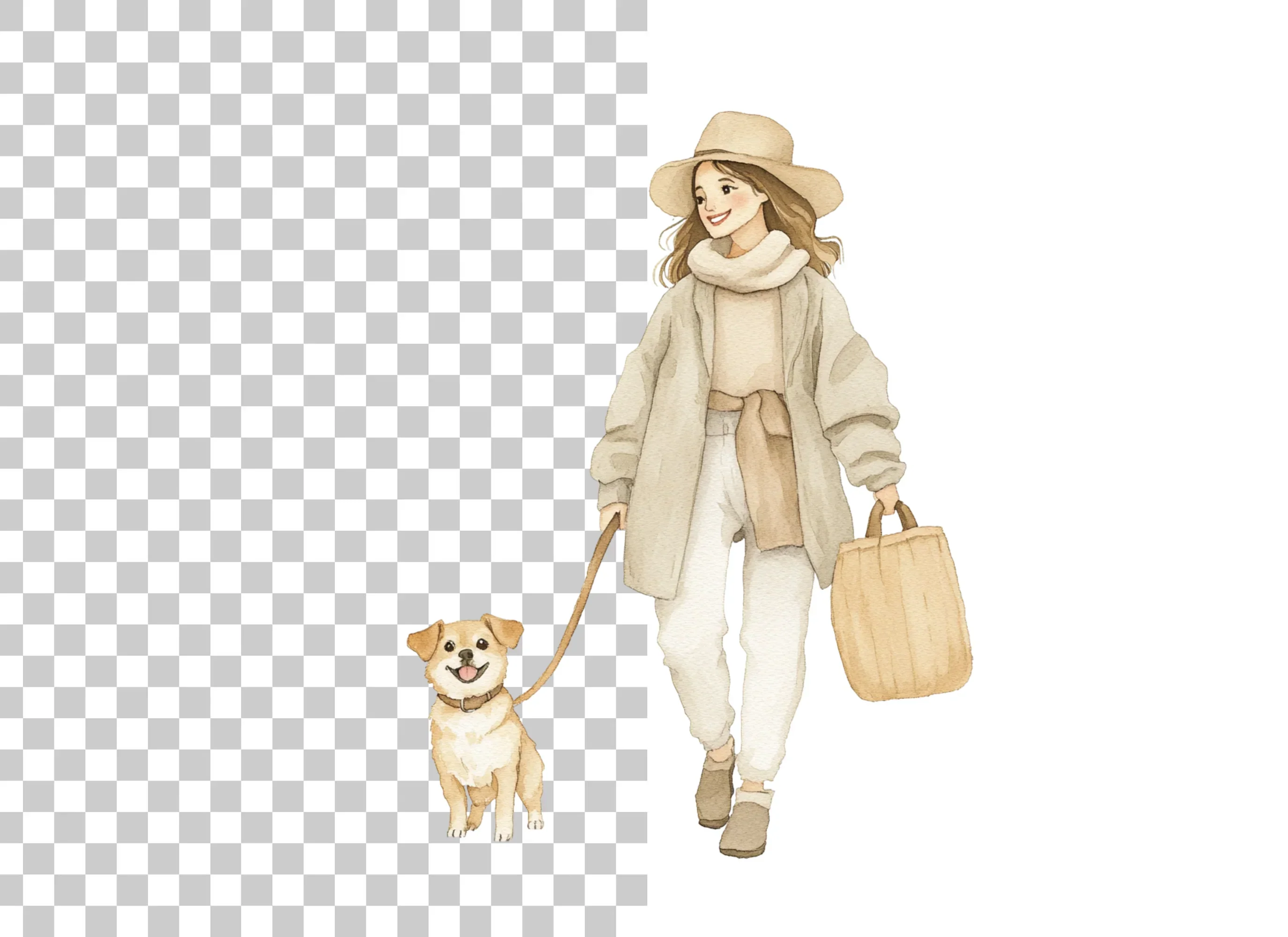 Woman Walking Dog Clipart Bundle - Image 4