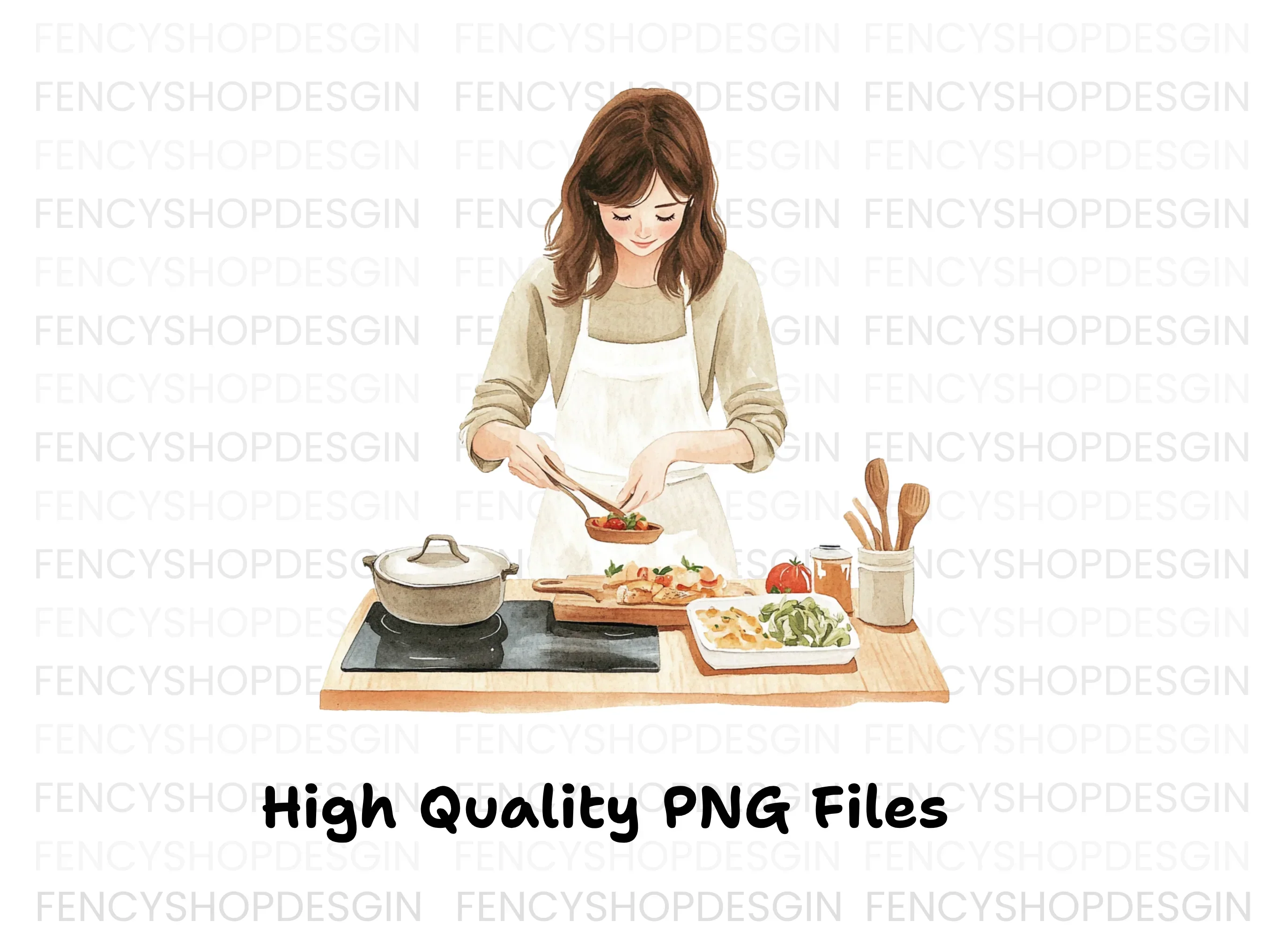 Women Cooking Clipart Bundle - Image 3