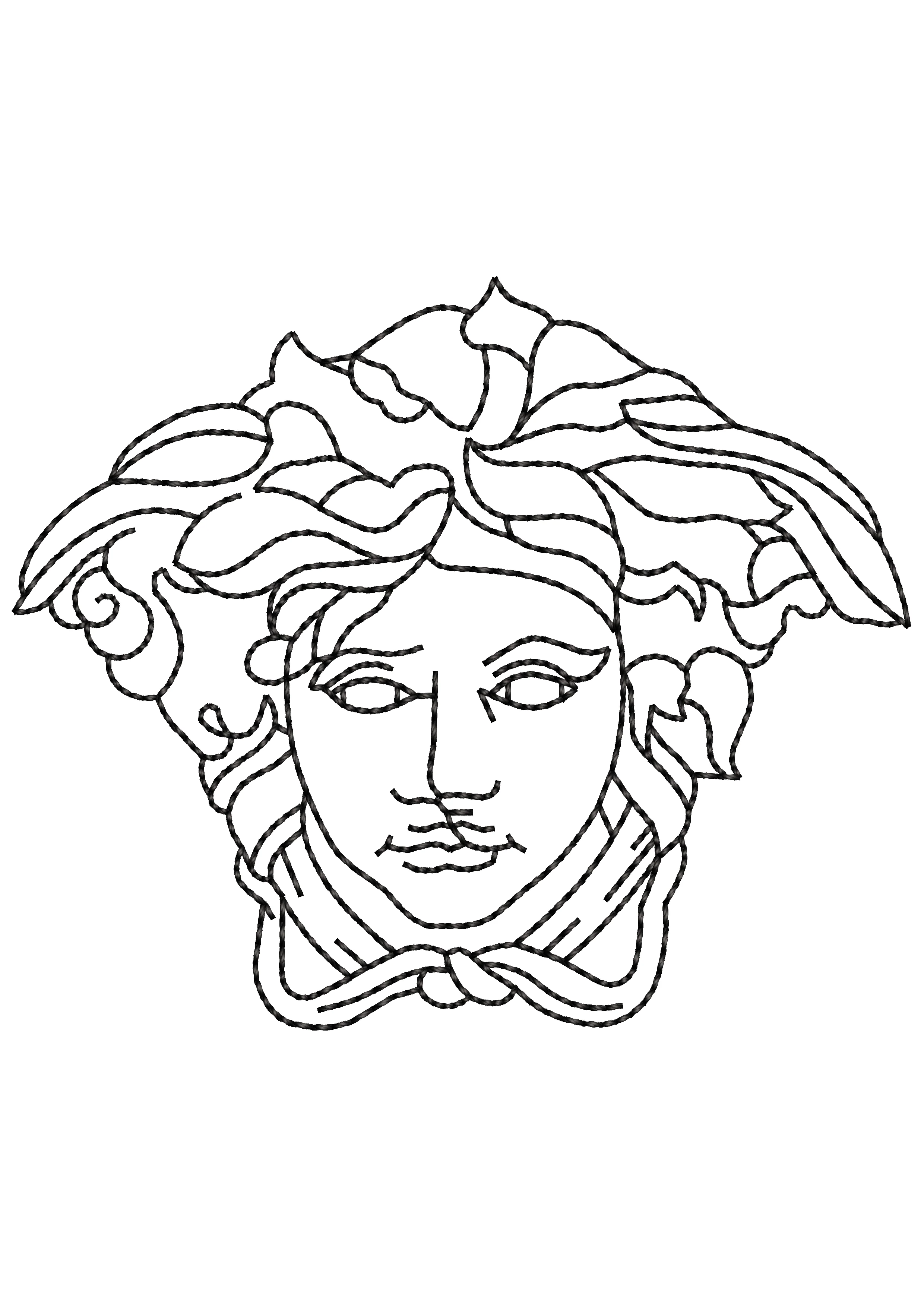 Women Head Embroidery Design