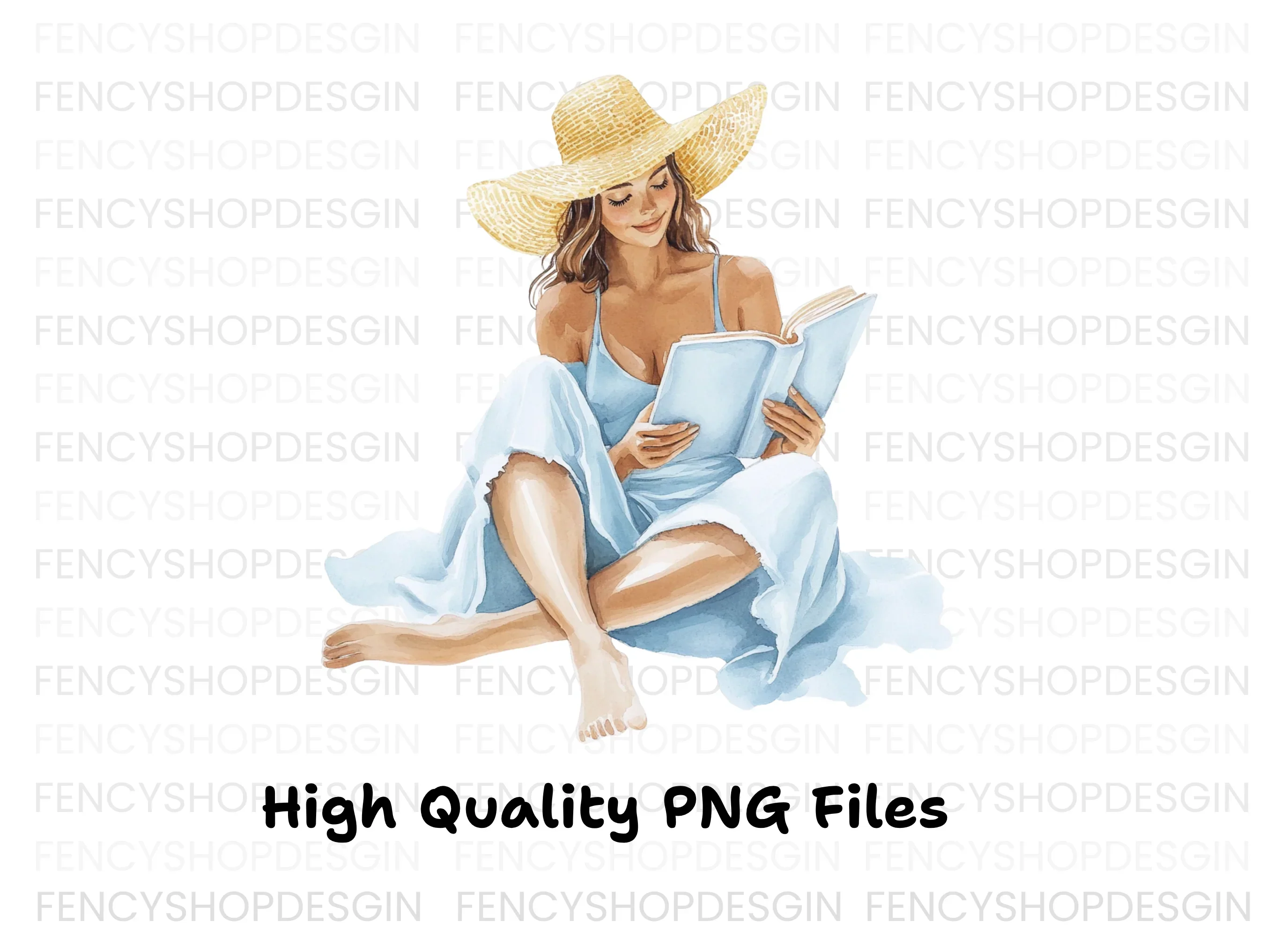 Women Reading Books Clipart Bundle - Image 3