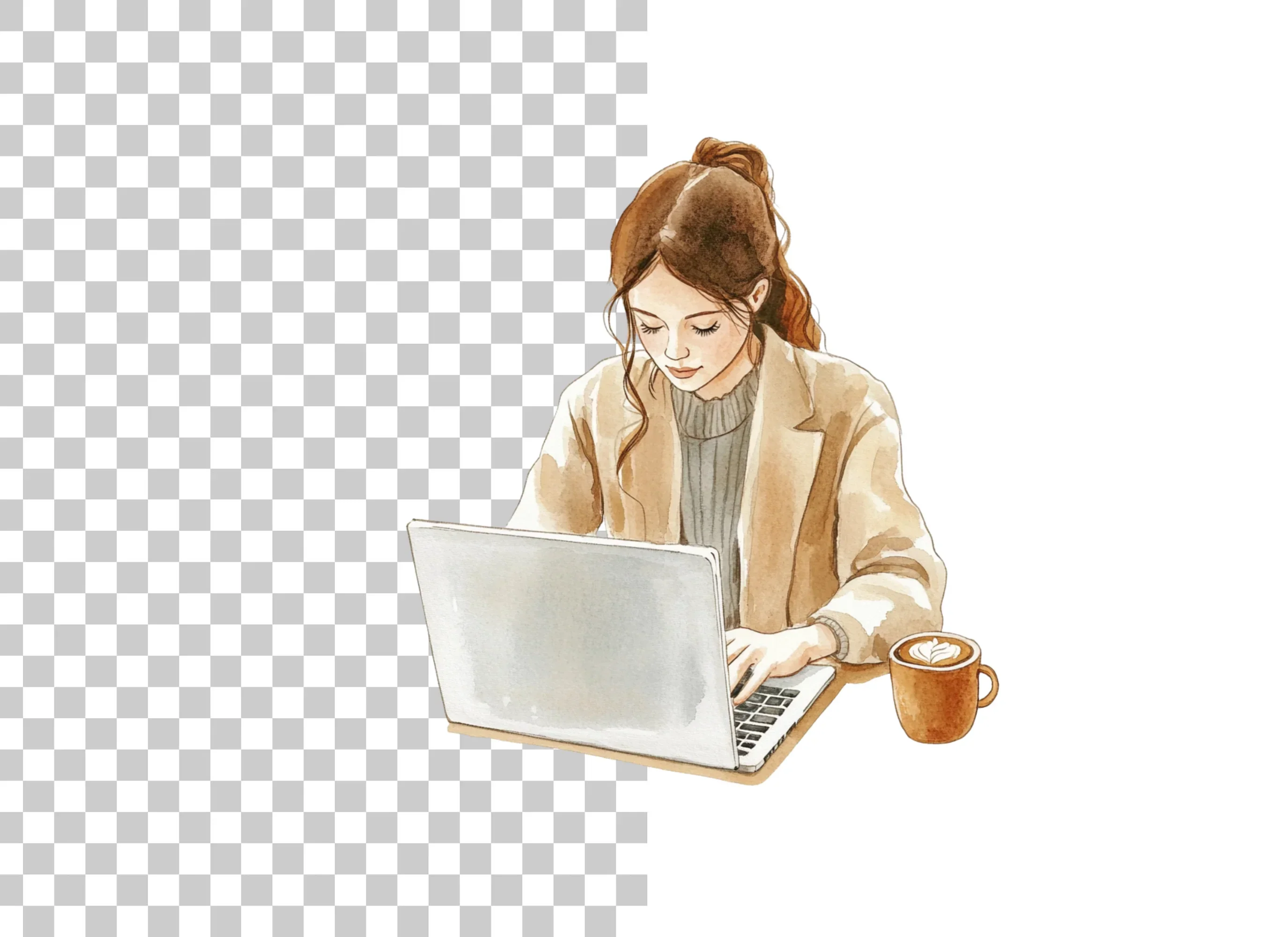 Women Working on Laptop Clipart Bundle - Image 6