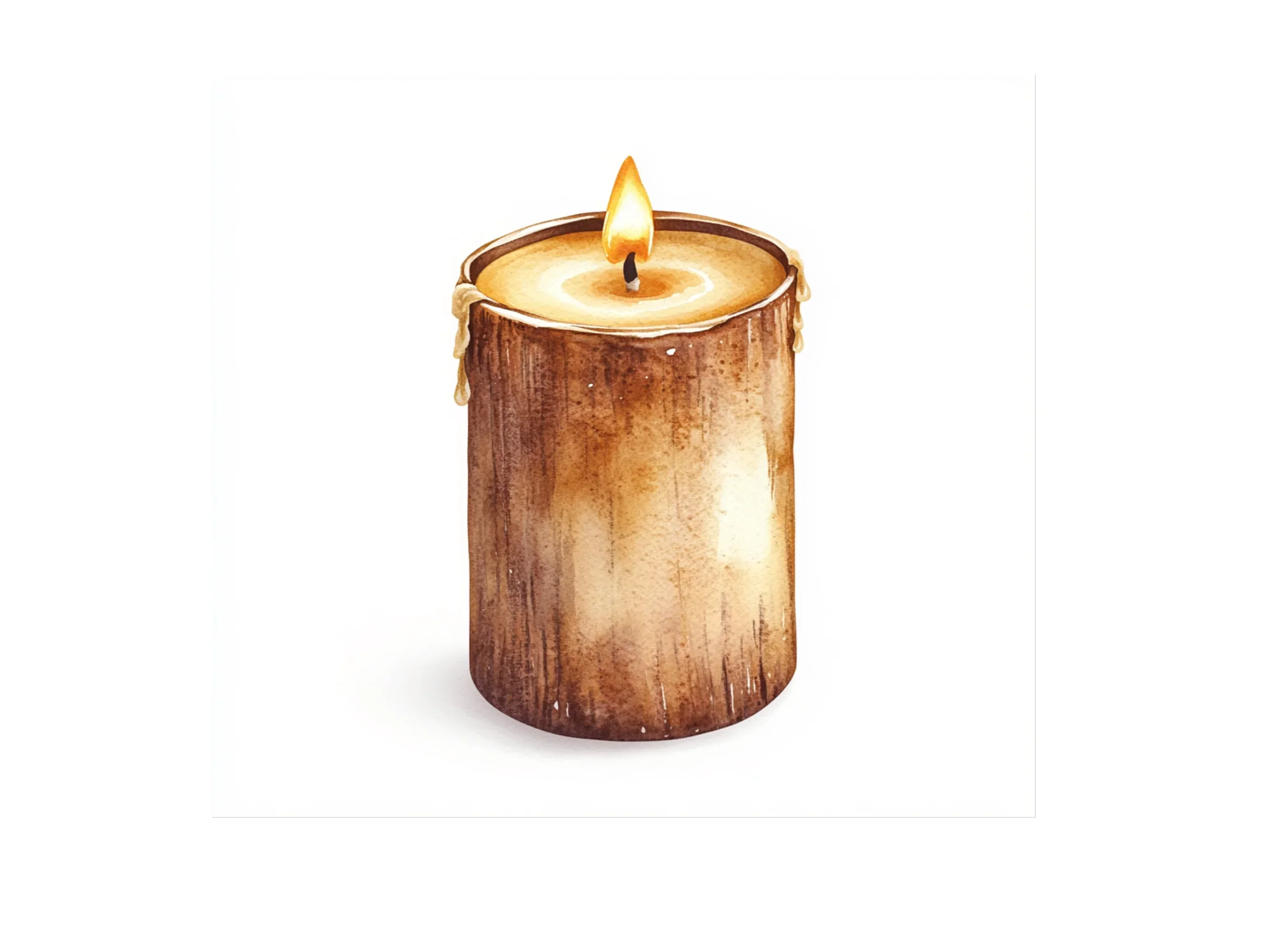 Wood Pillar Candles Clipart Bundle - Image 2