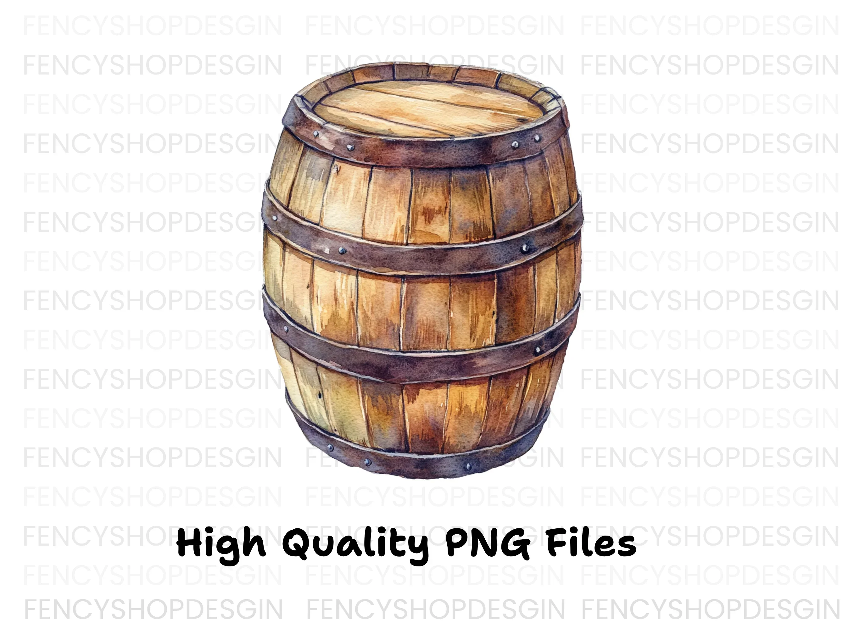 Wooden Barrels Clipart Bundle - Image 3
