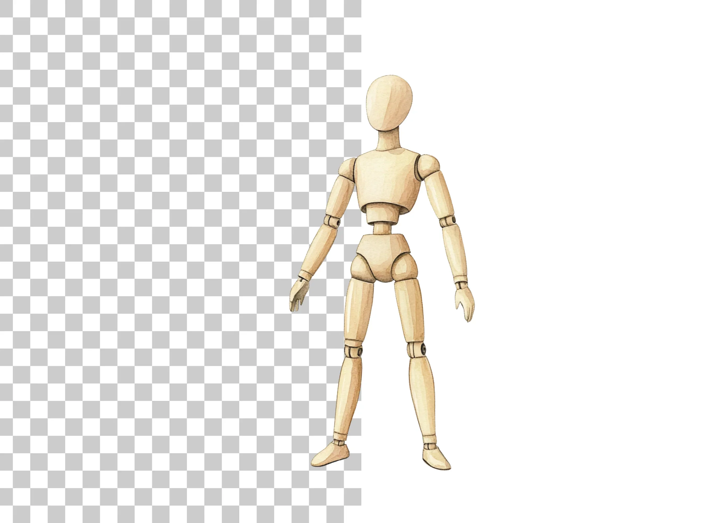 Wooden Mannequin Pose Figure Clipart Bundle - Image 6