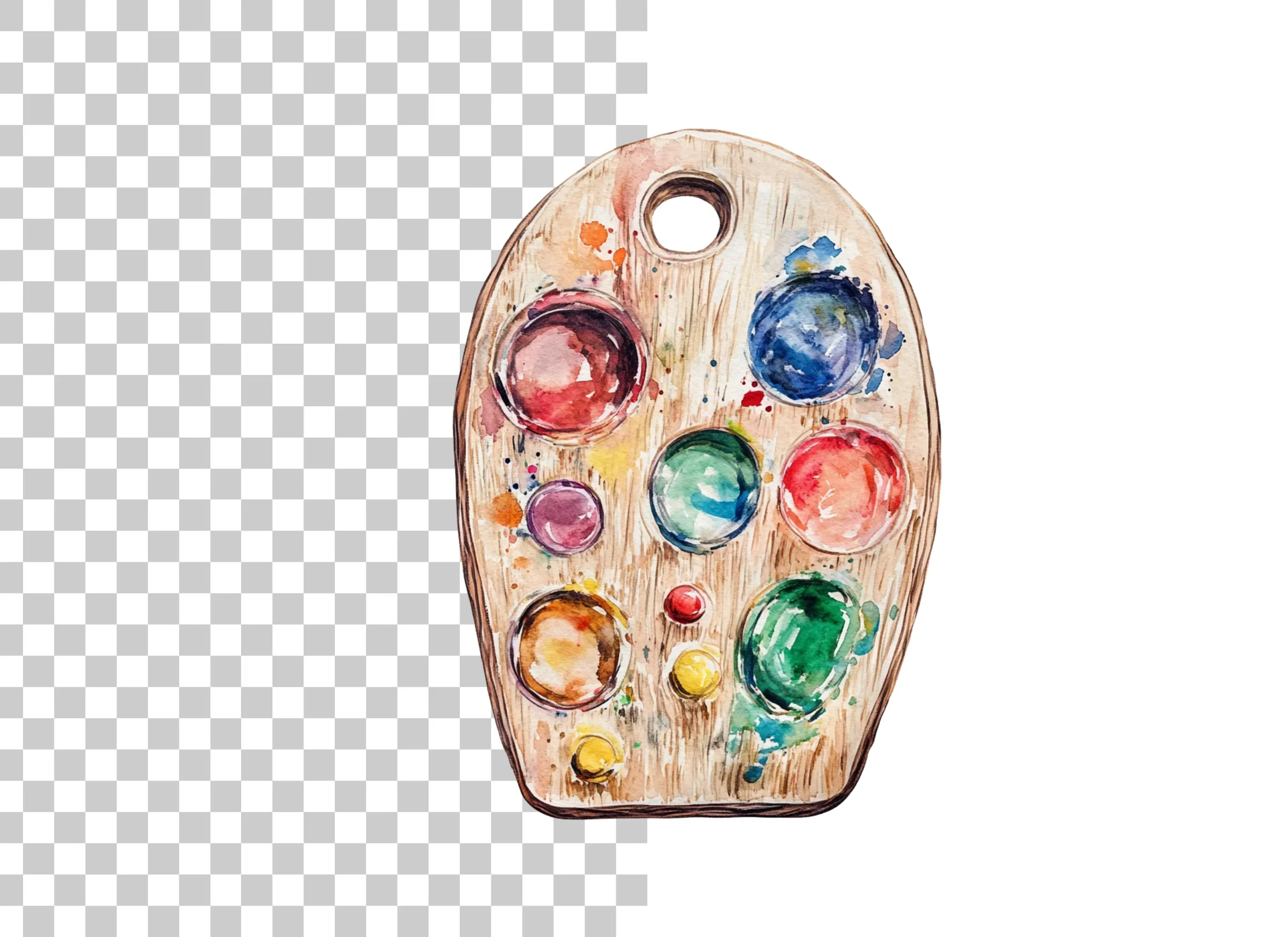 Wooden Paint Palette Clipart Bundle - Image 2