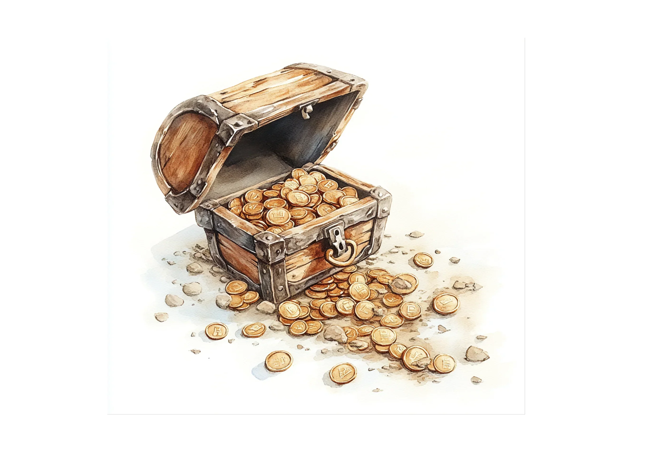 Wooden Treasure Chests with Gold Clipart Bundle - Image 3