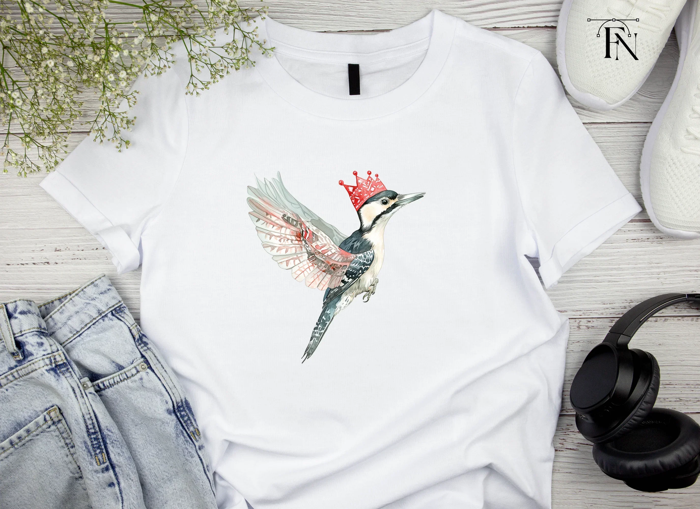 Woodpecker King Red Crown Clipart Bundle - Image 3