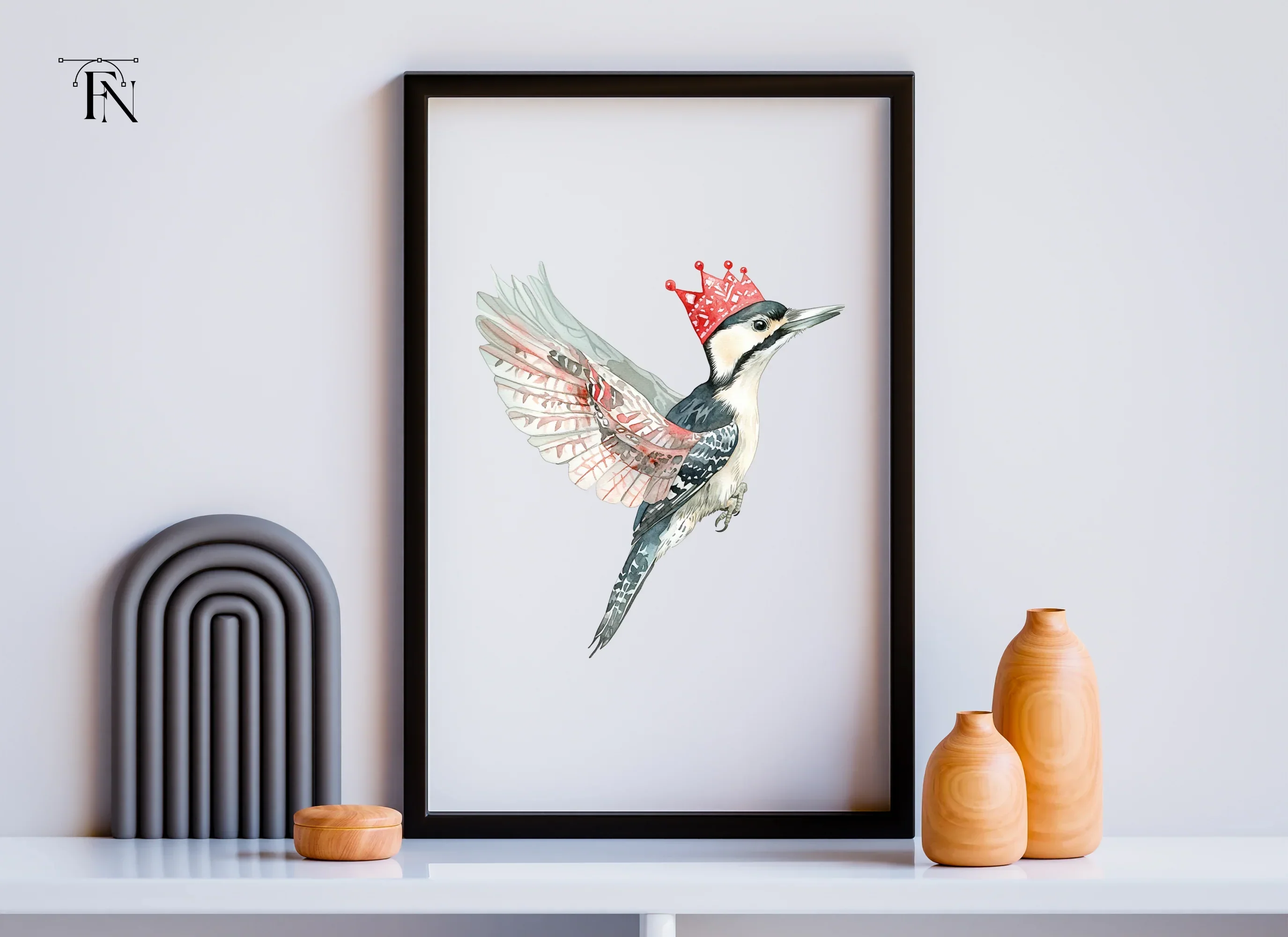 Woodpecker King Red Crown Clipart Bundle - Image 5