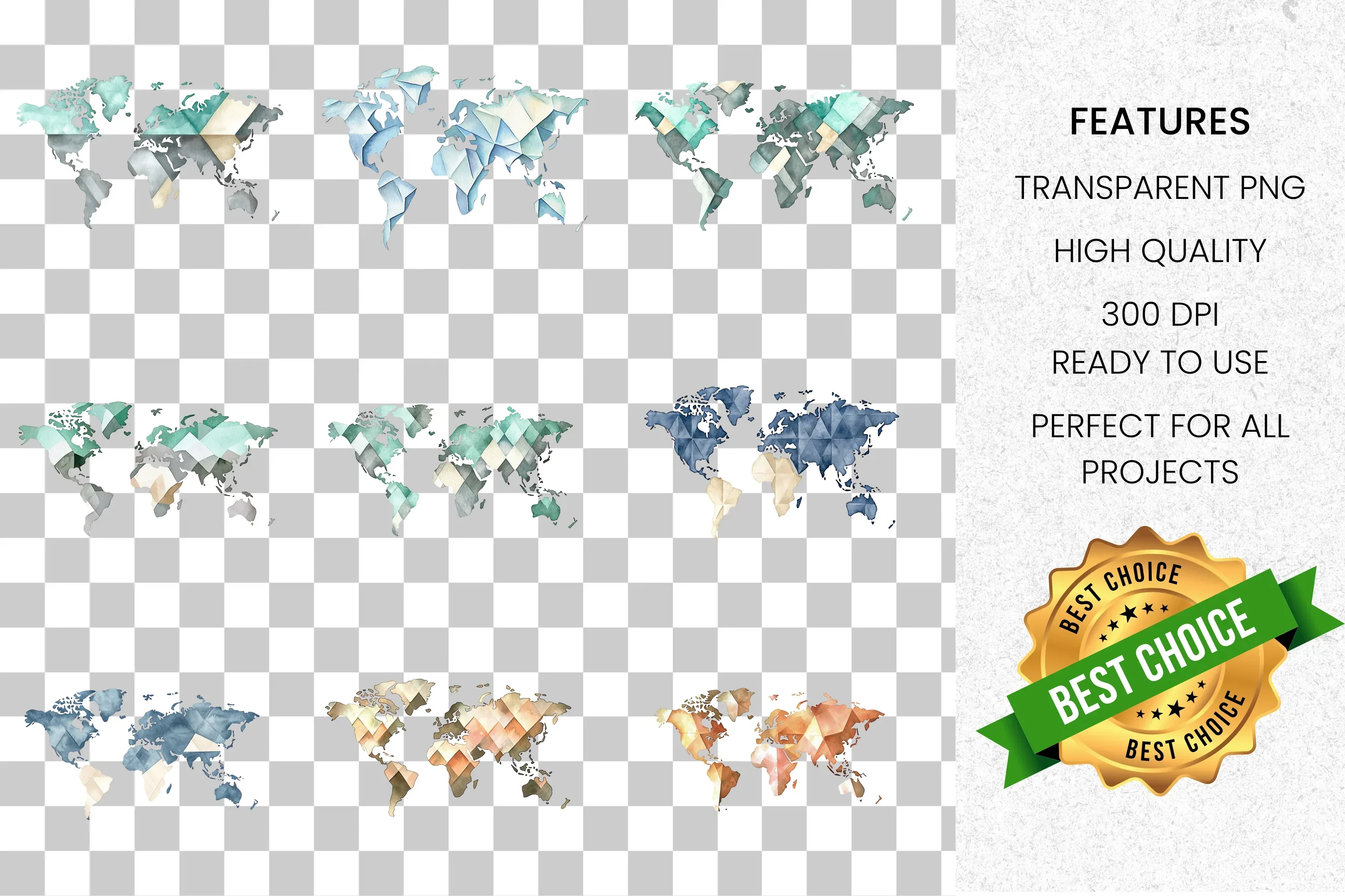 World Map Clipart Bundle - Image 2