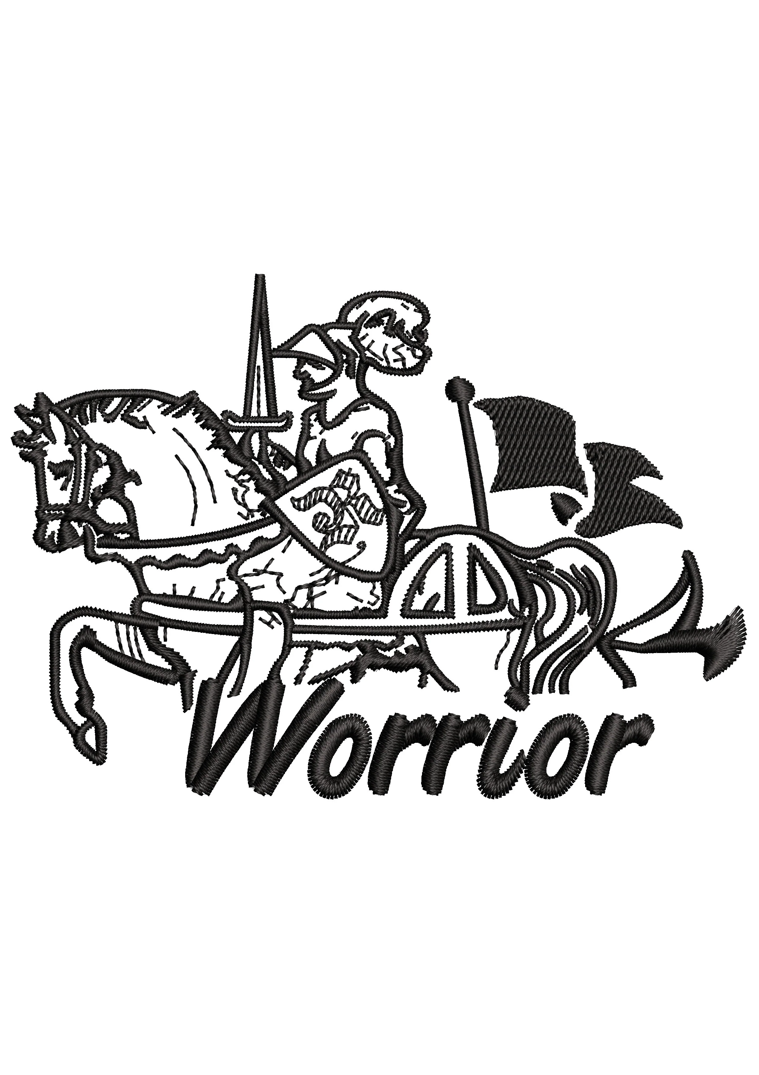Worrior Embroidery Design