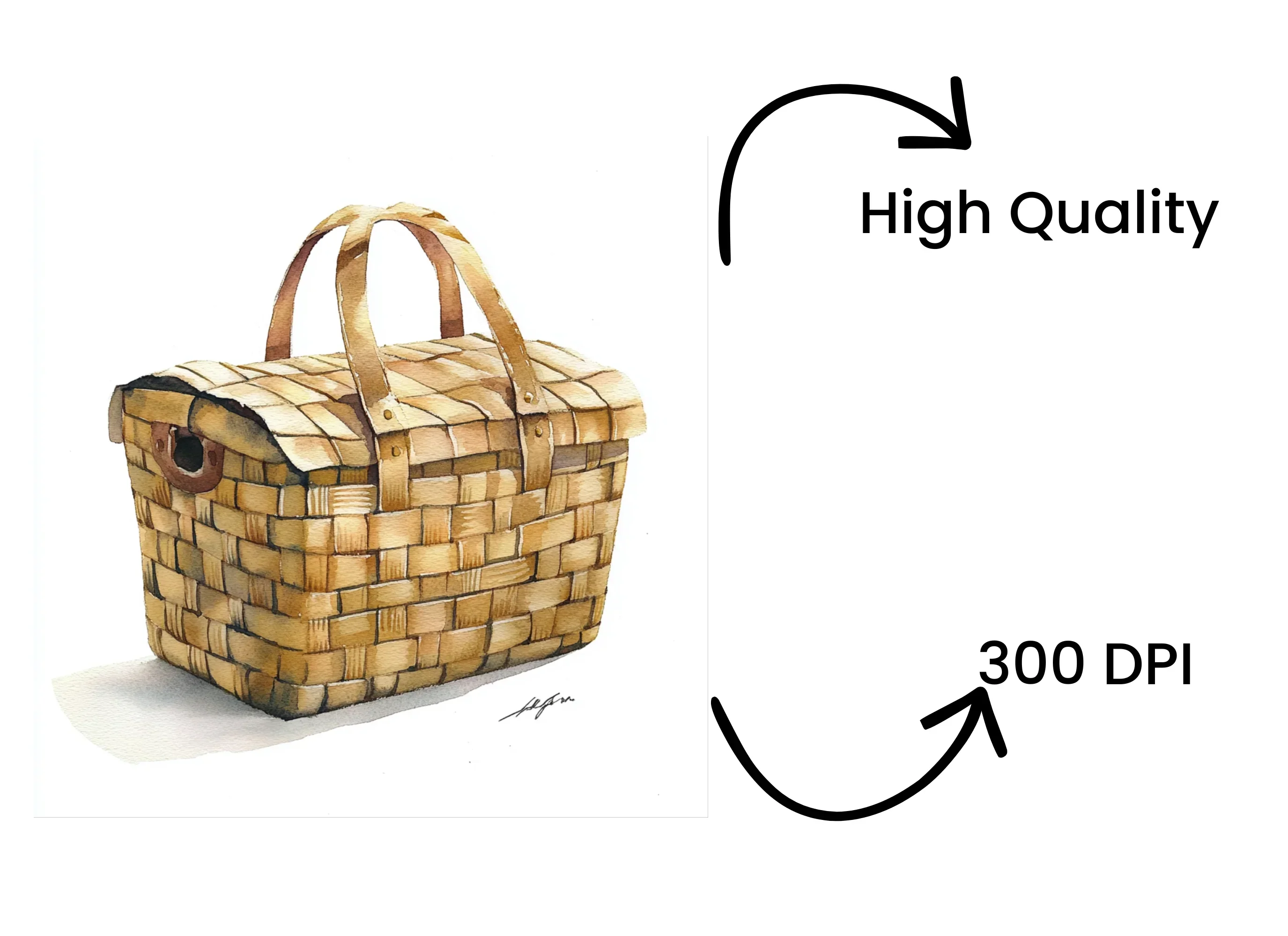 Woven Basket Illustration Clipart Bundle - Image 4
