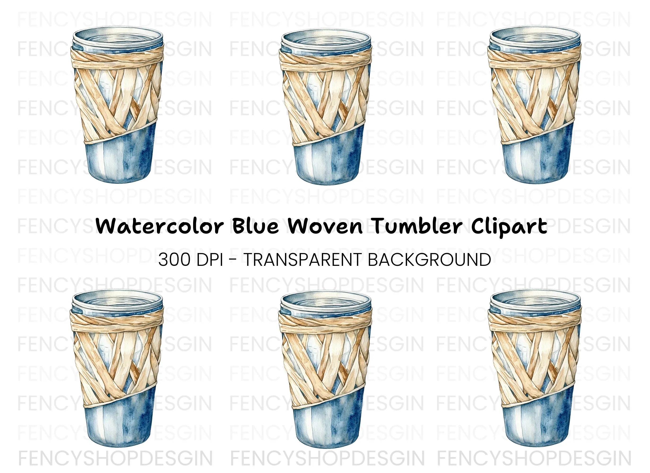 Woven Glass Tumblers Clipart Bundle