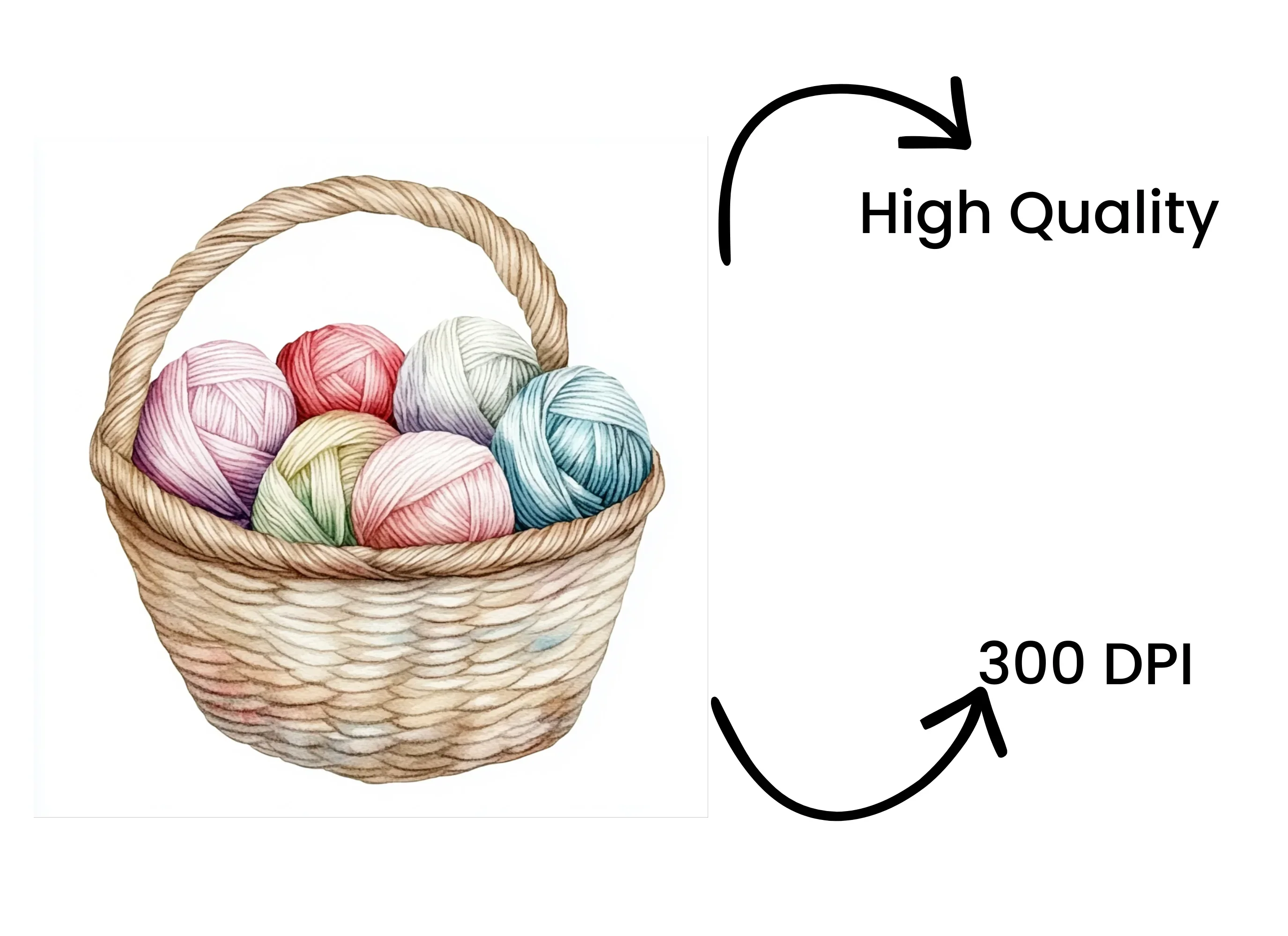 Yarn Baskets Clipart Bundle - Image 4