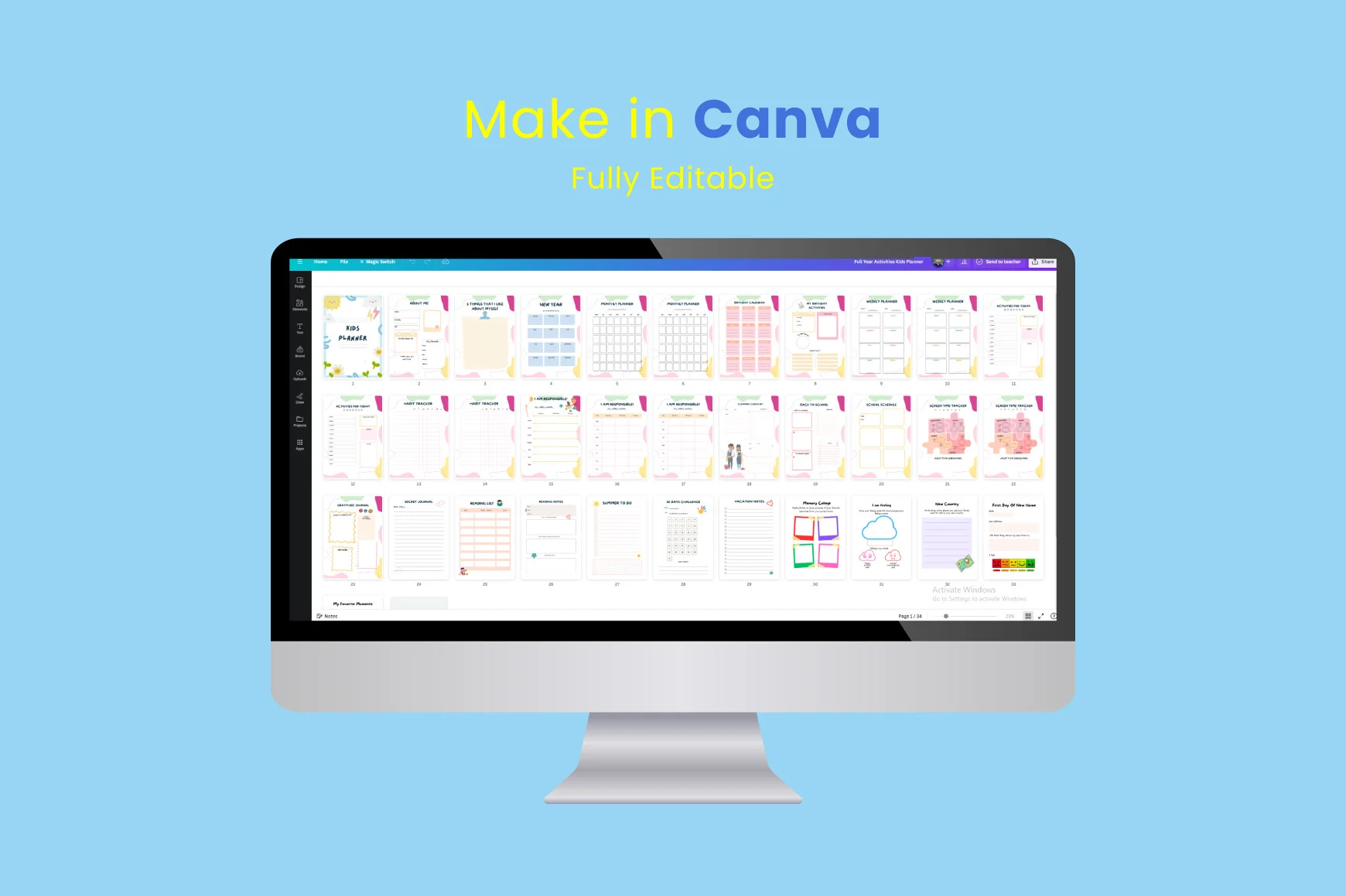 Yearly Activities Update Kids Planner - Image 6