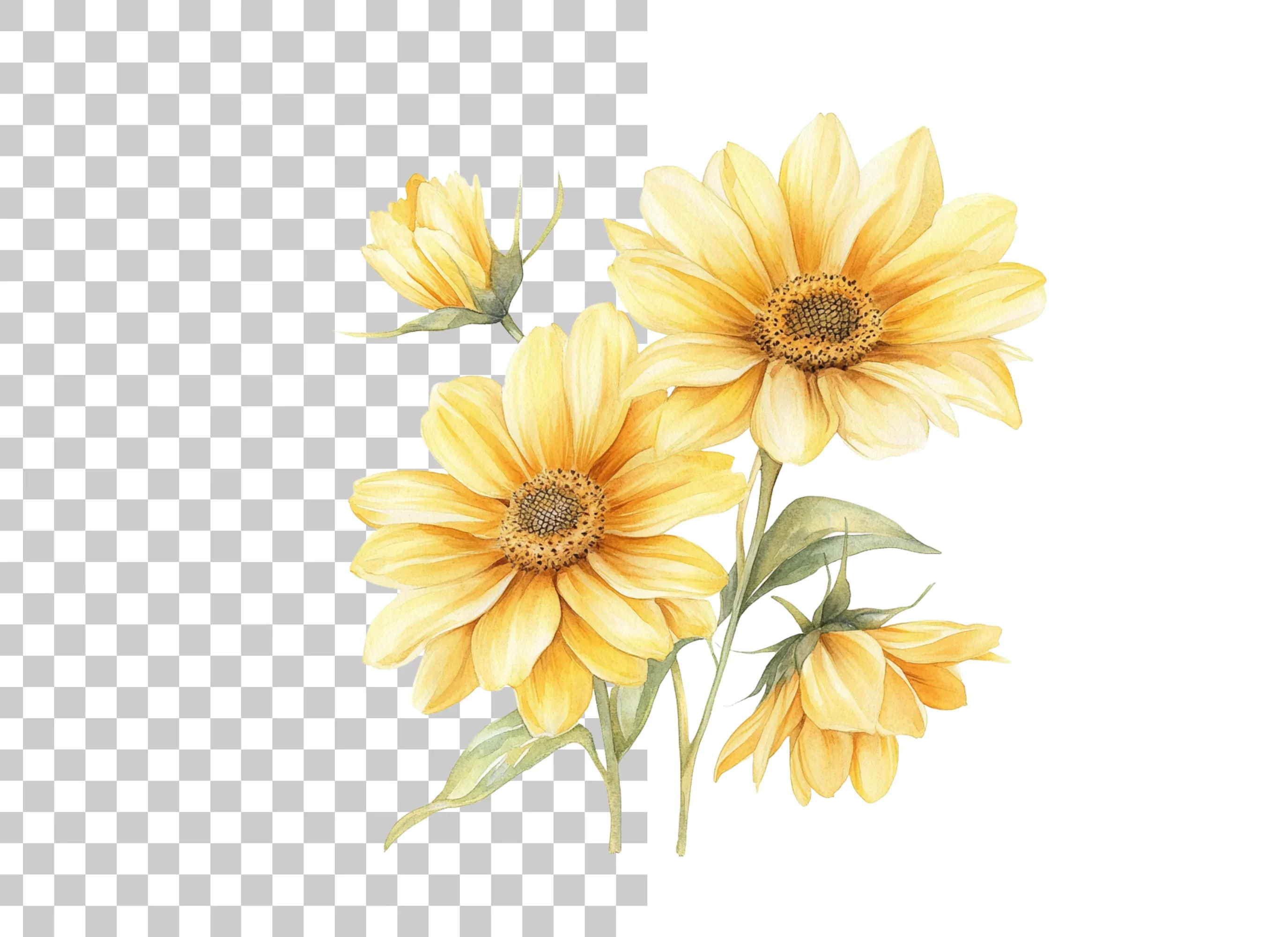 Yellow Daisy Clipart Bundle - Image 2
