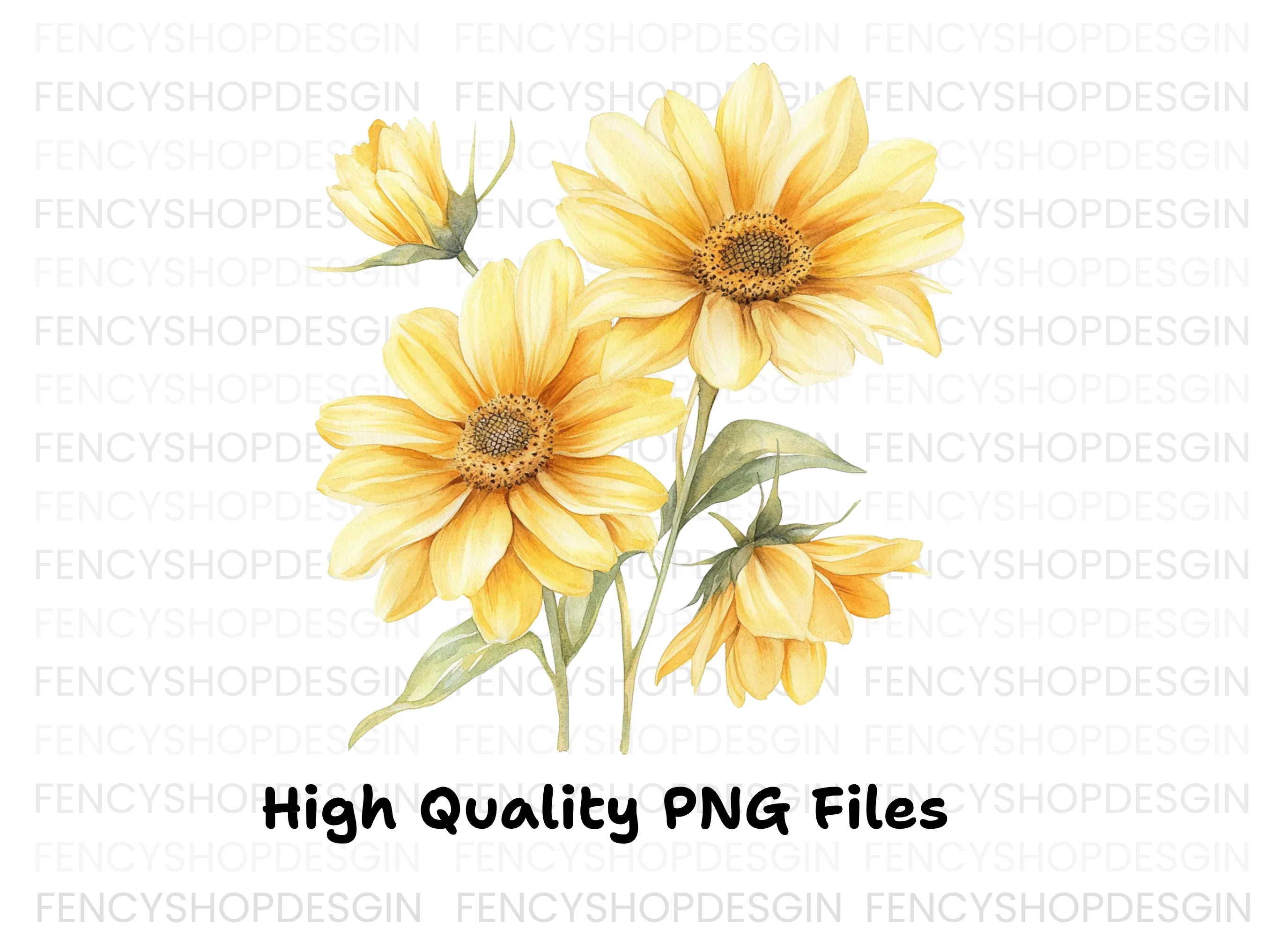 Yellow Daisy Clipart Bundle - Image 3