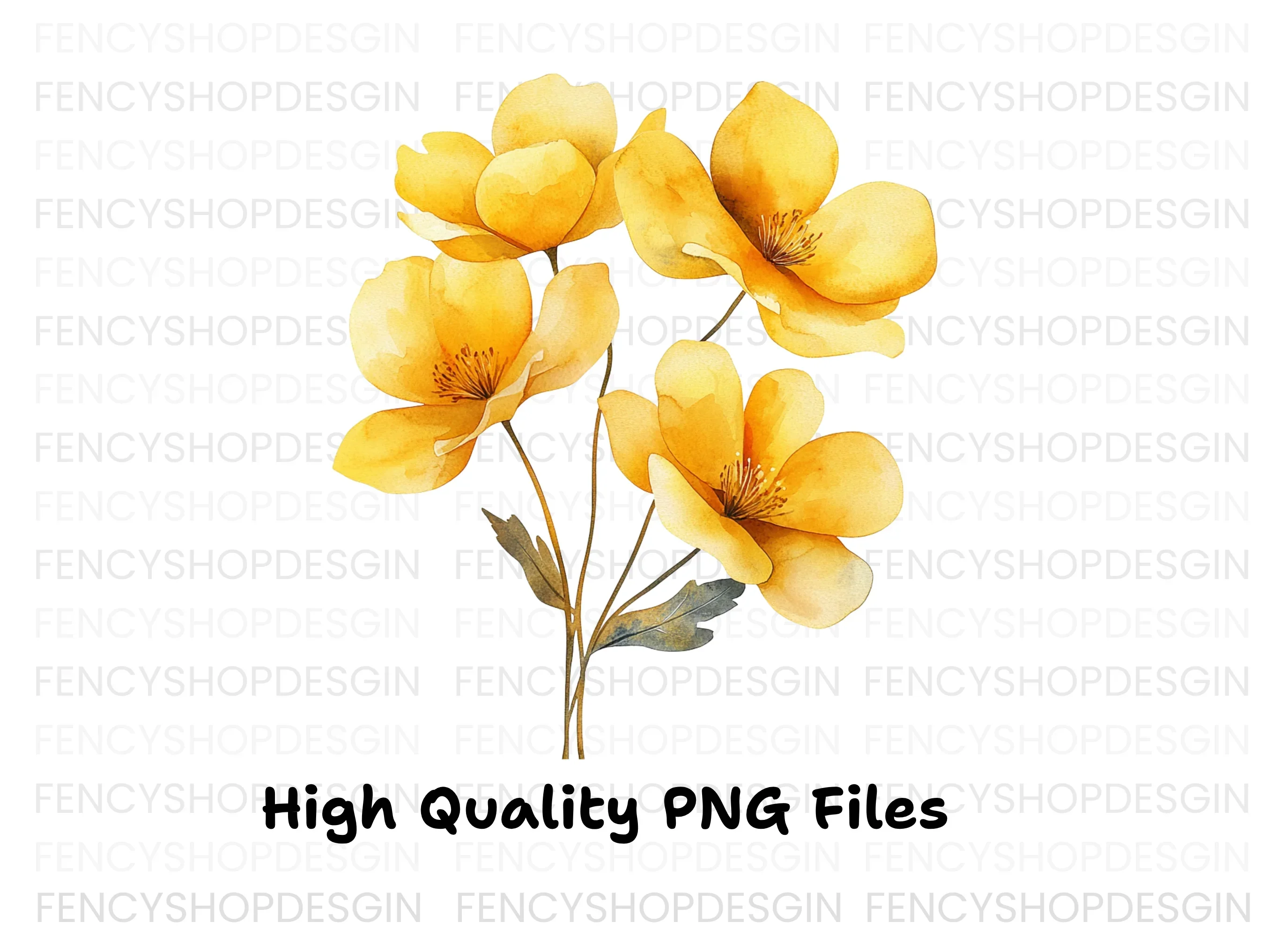 Yellow Flowers Clipart Bundle - Image 3