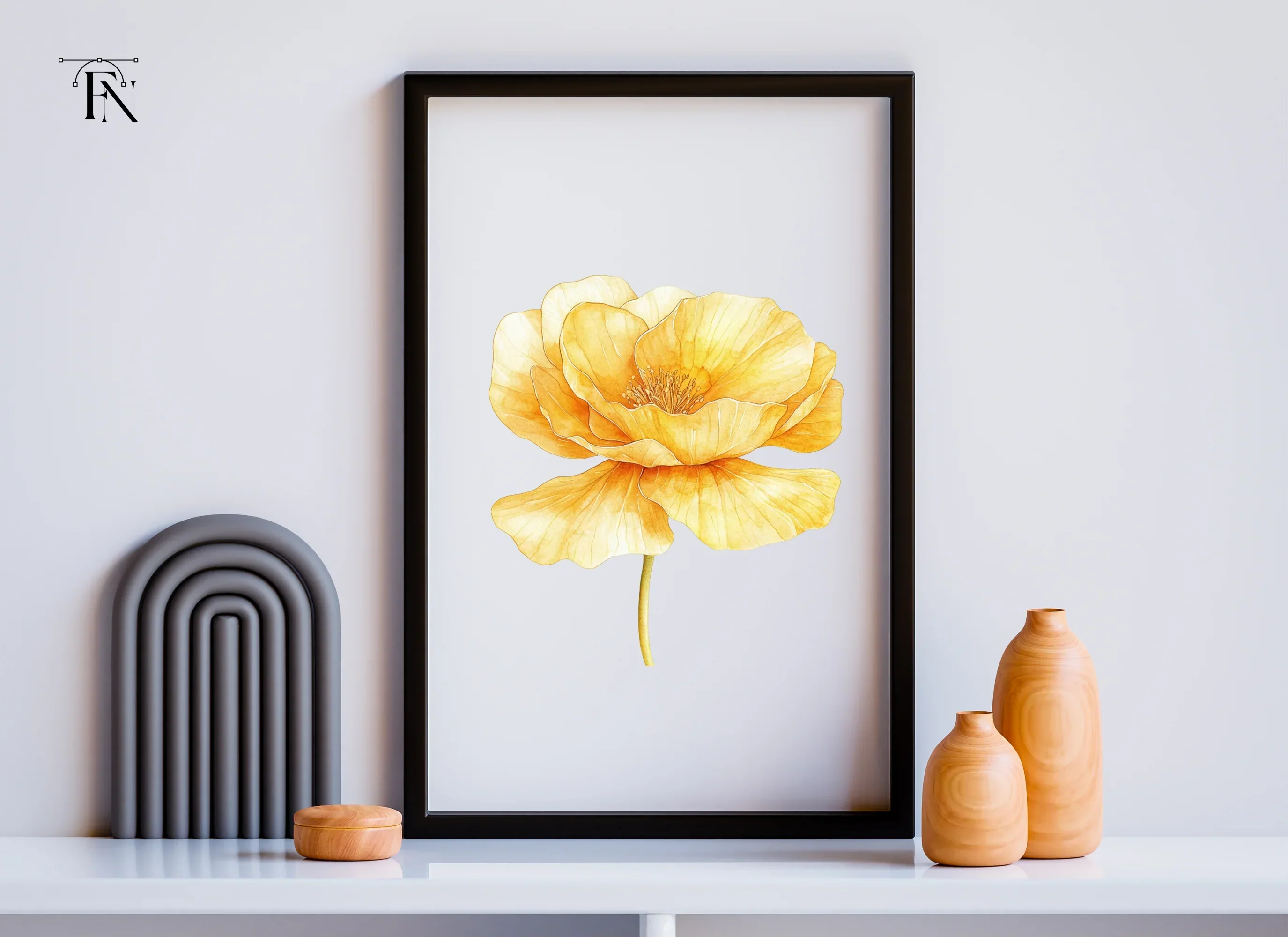 Yellow Poppy Flower Clipart Bundle - Image 4