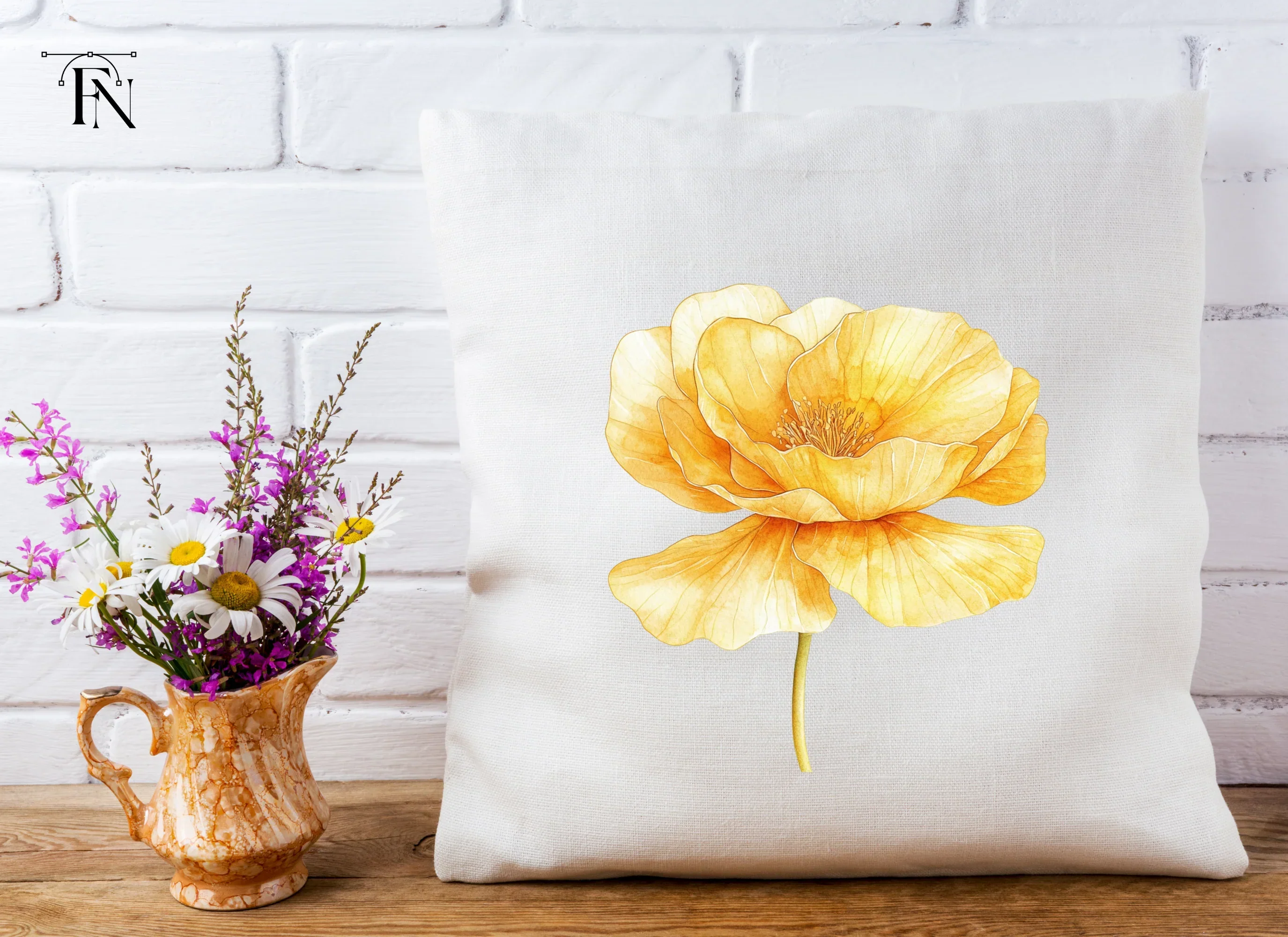 Yellow Poppy Flower Clipart Bundle - Image 5