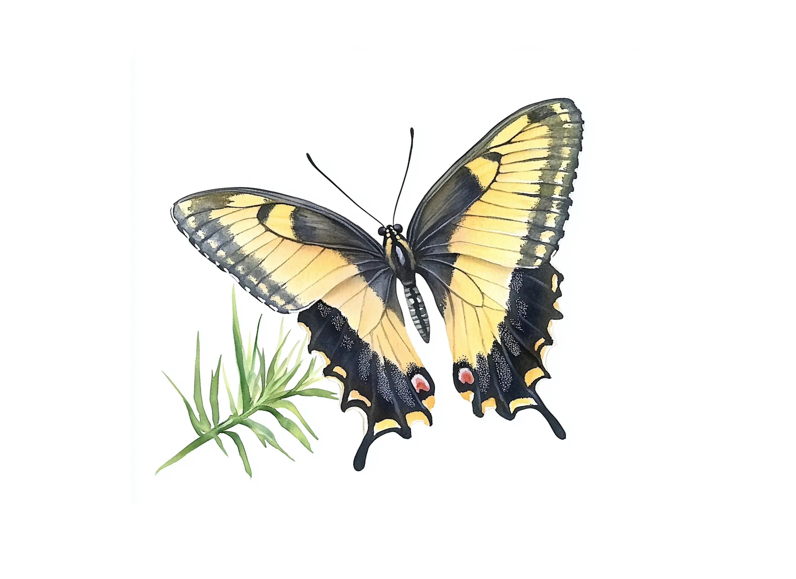 Yellow Swallowtail Butterflies Clipart Bundle - Image 3