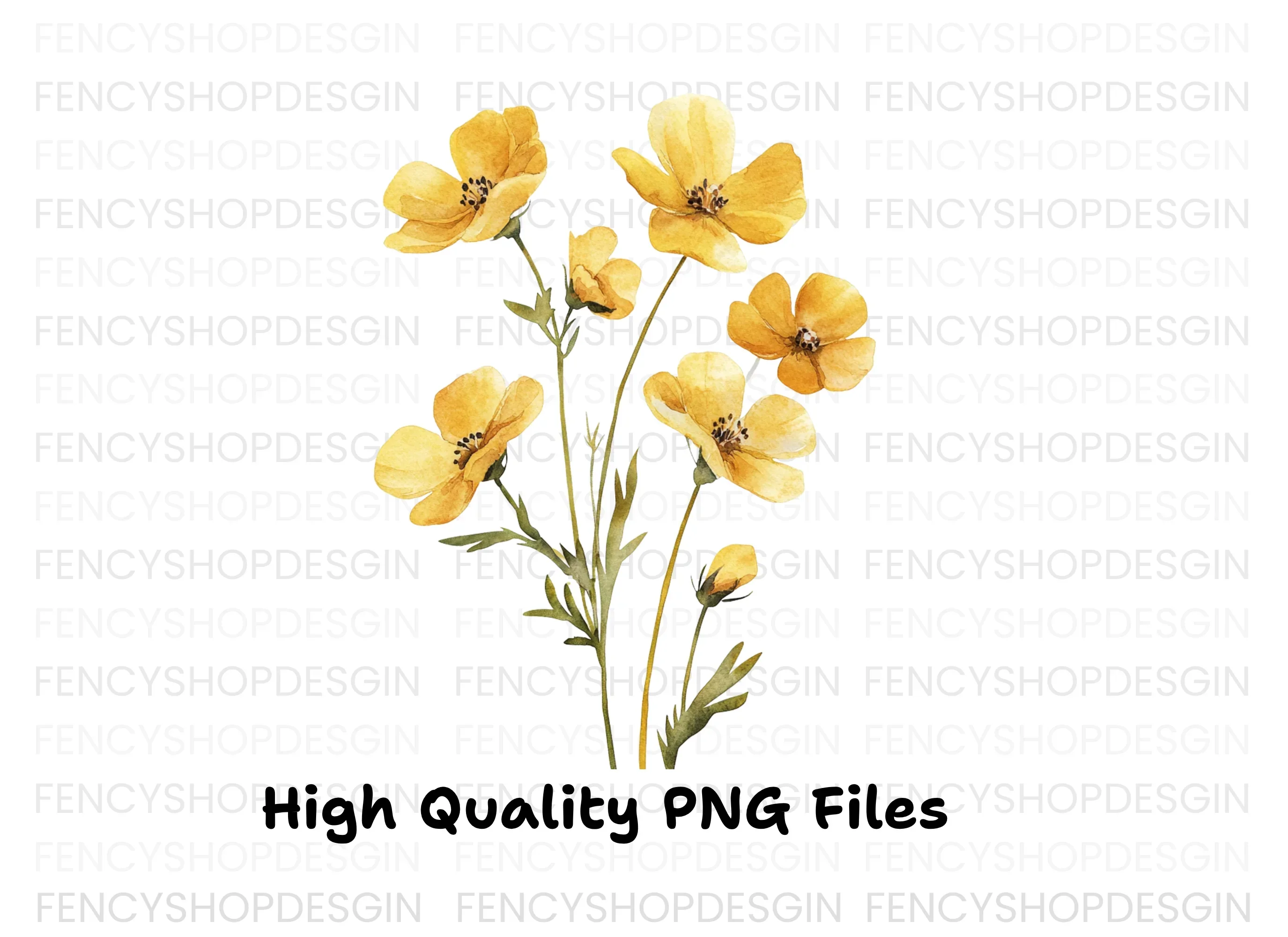 Yellow Wildflowers Clipart Bundle - Image 2