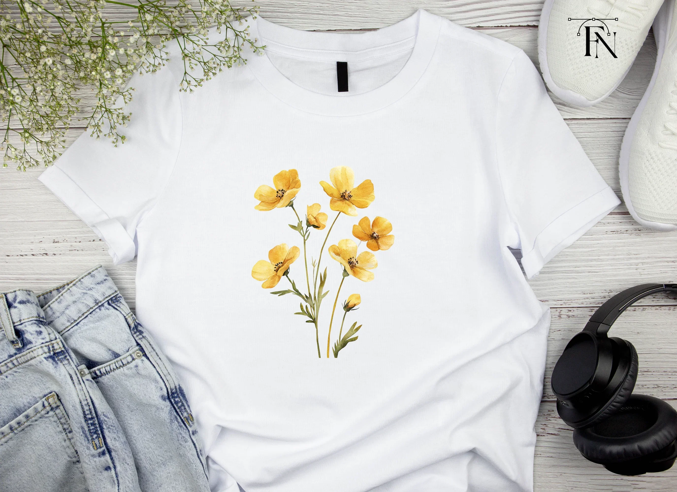 Yellow Wildflowers Clipart Bundle - Image 5