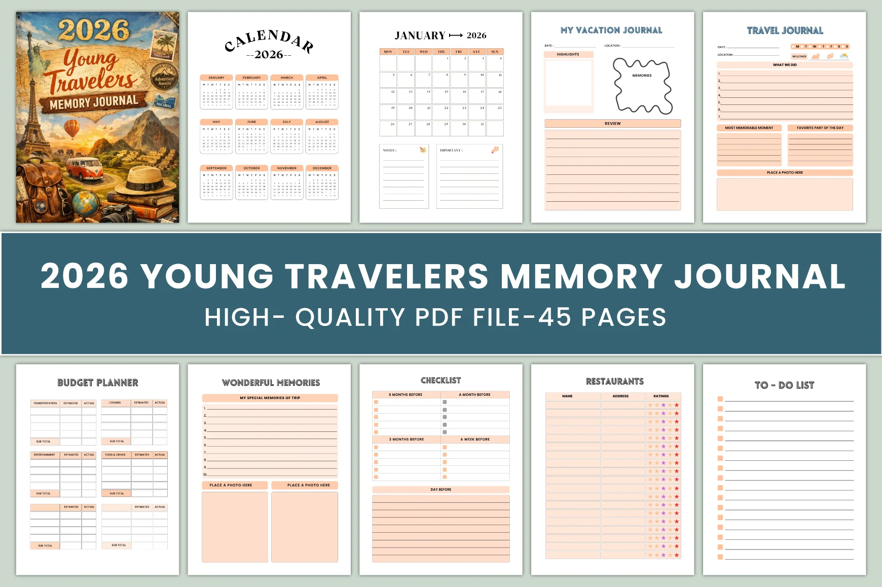 Young Travelers Memory Journal