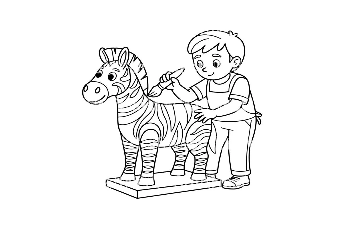 Zebra Toy Crafting Fun Coloring Books - Image 3