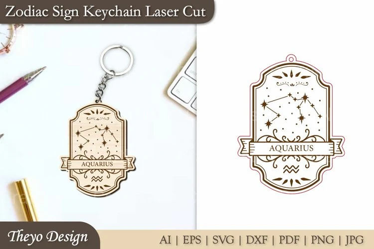 Zodiac Sign Keychain SVG Bundle